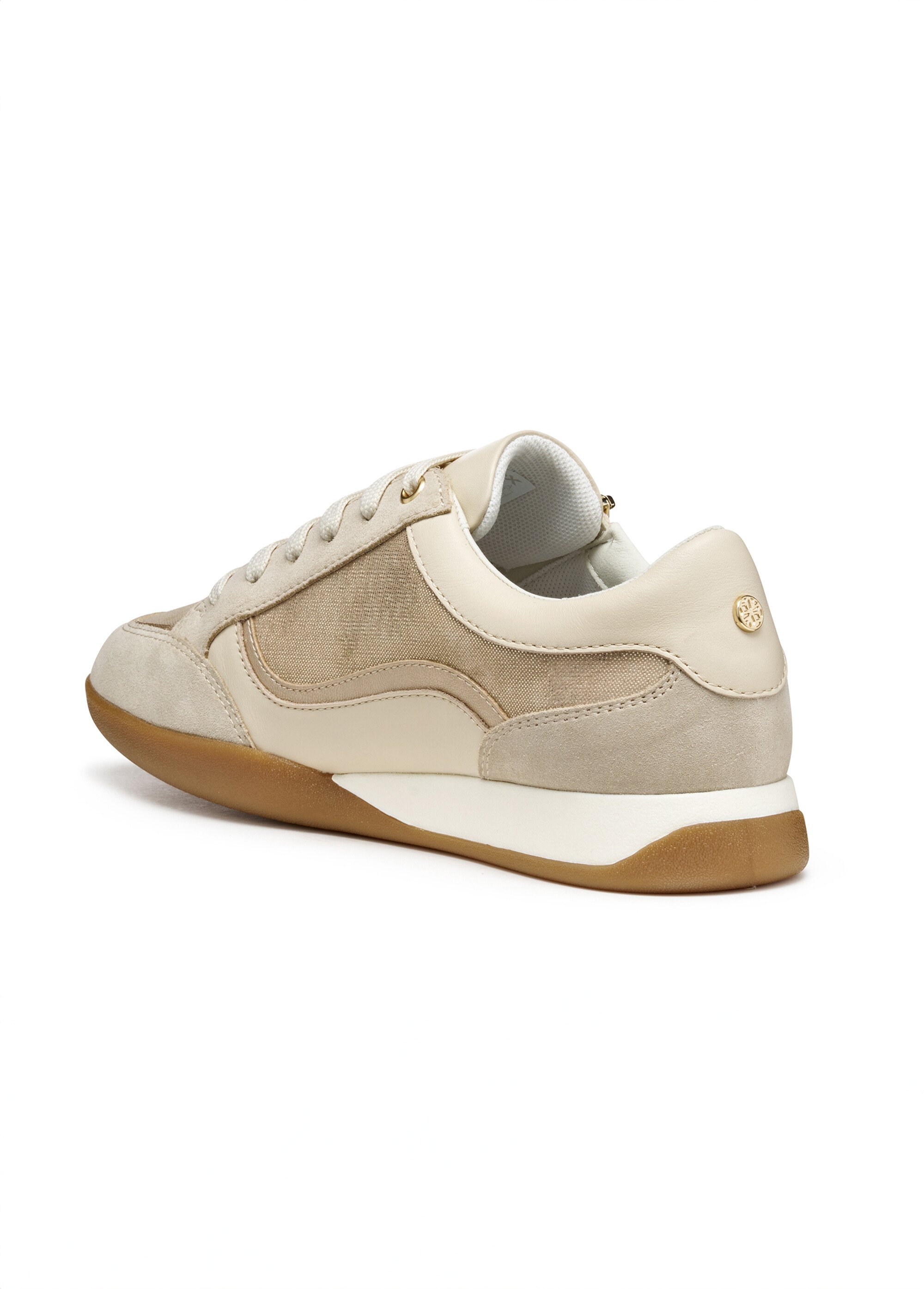 Baskets multimatières lacets et zip Femme Doré GEO-D563BB DO1