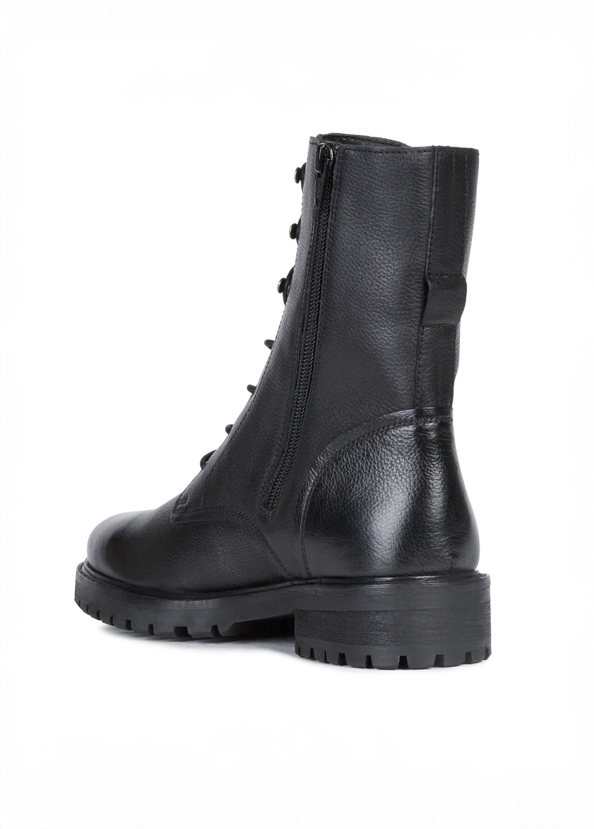Boots montantes à lacets semelle crantée Femme Noir GEO-D94FTE DO1