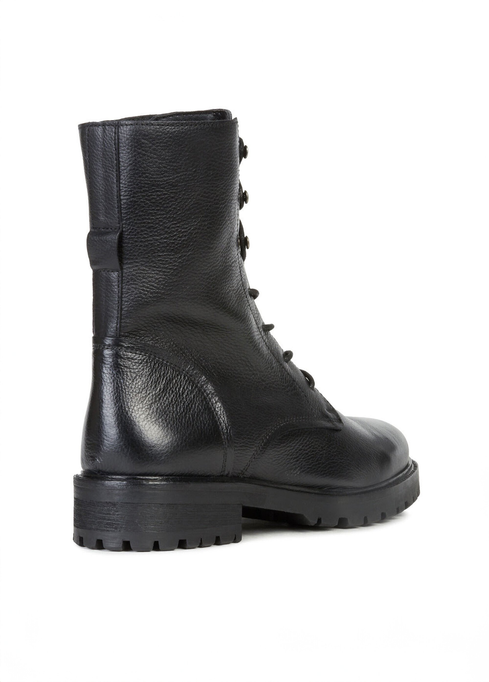 Boots montantes à lacets semelle crantée Femme Noir GEO-D94FTE DO2