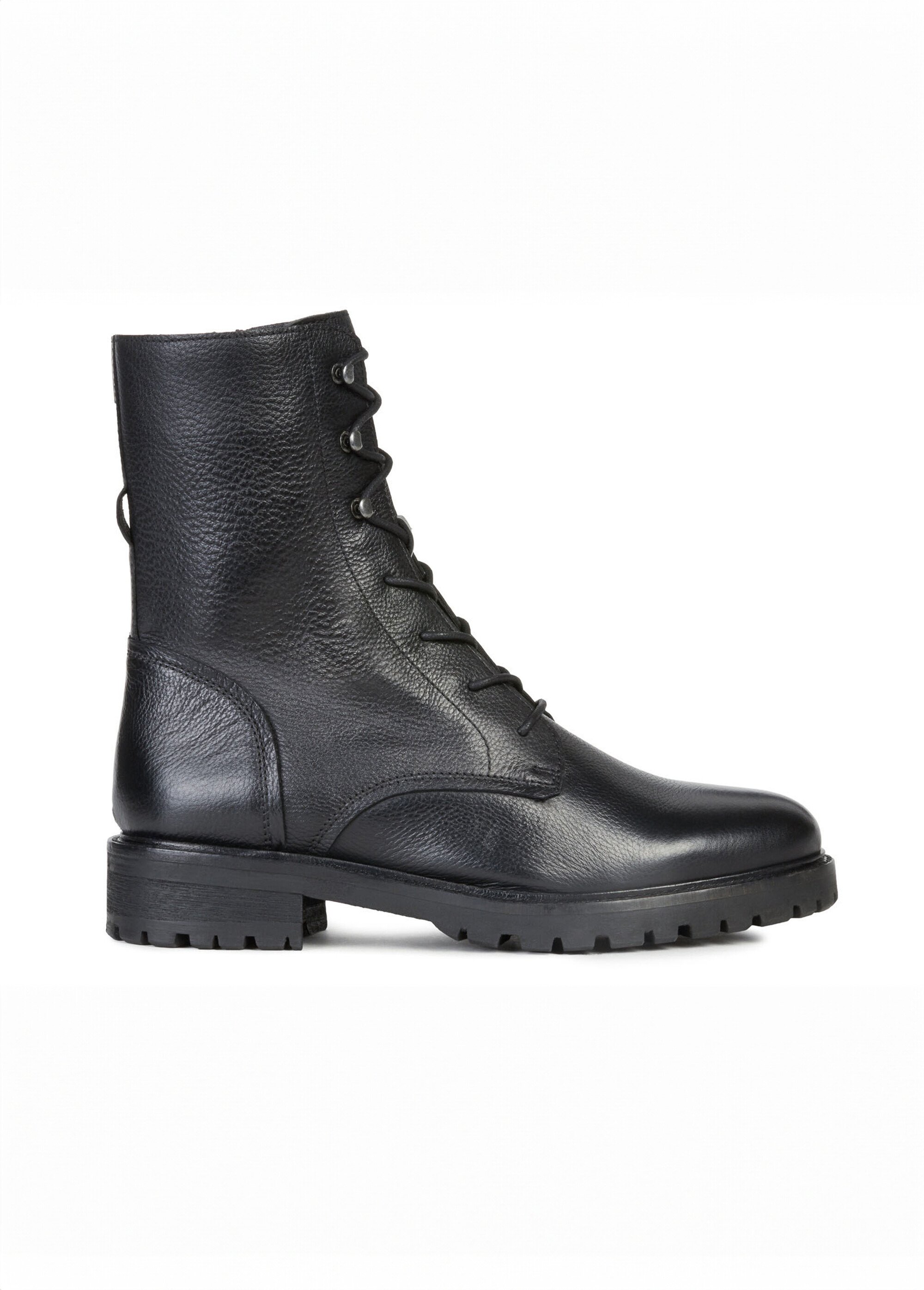 Boots montantes à lacets semelle crantée Femme Noir GEO-D94FTE DR1