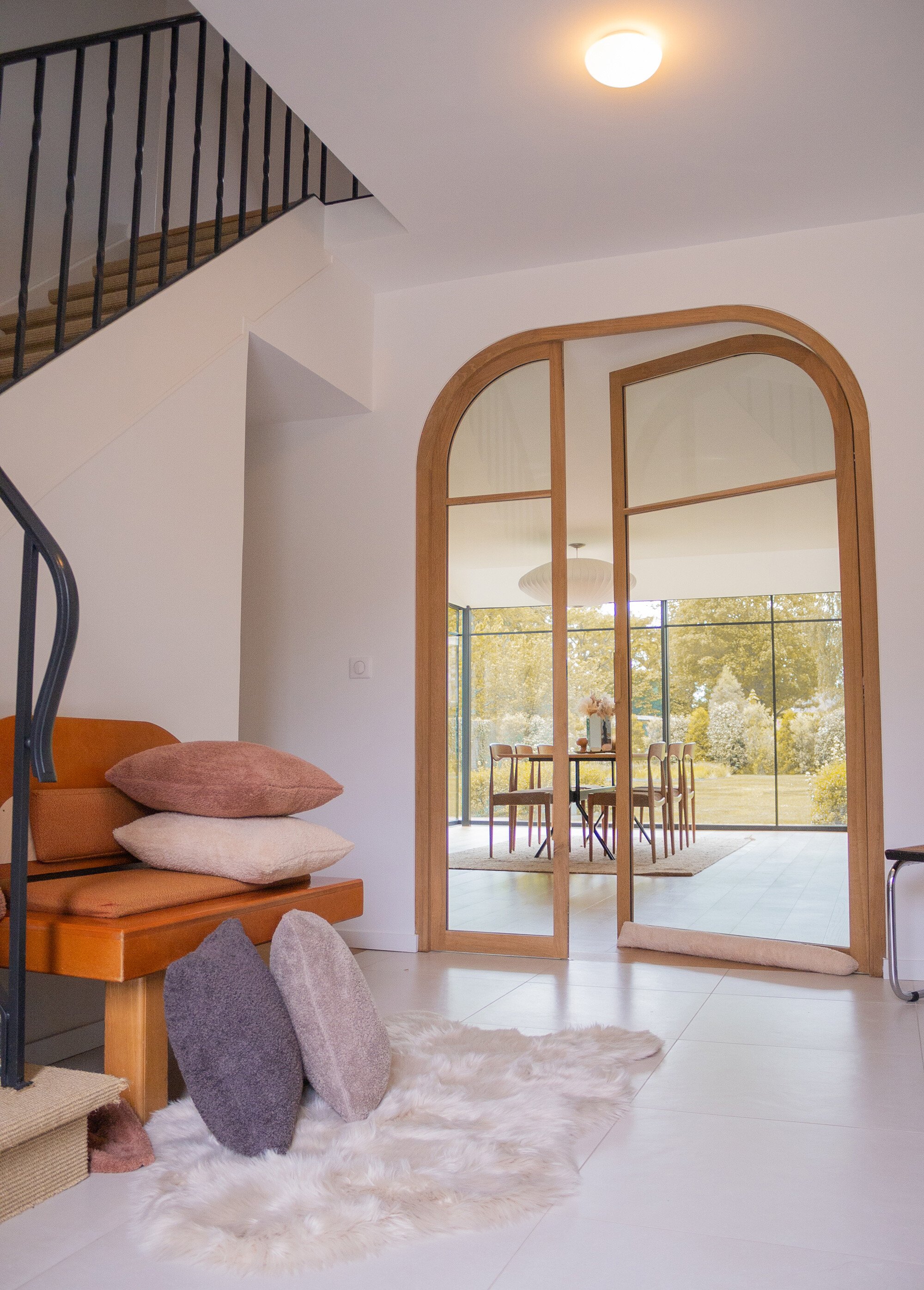 Boudin de porte en coral fleece 95cm Beige TIS-COCOON3 SI1