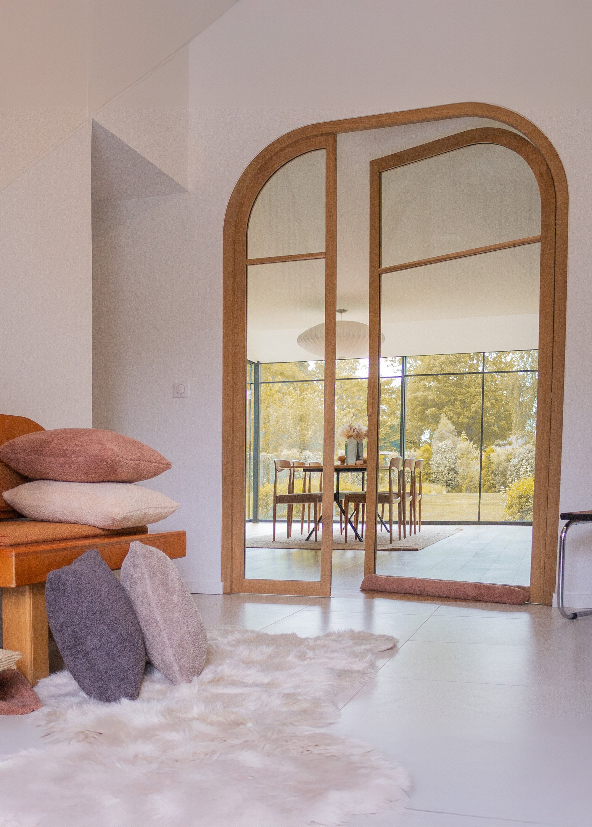 Boudin de porte en coral fleece 95cm Marron TIS-COCOON3 SI1