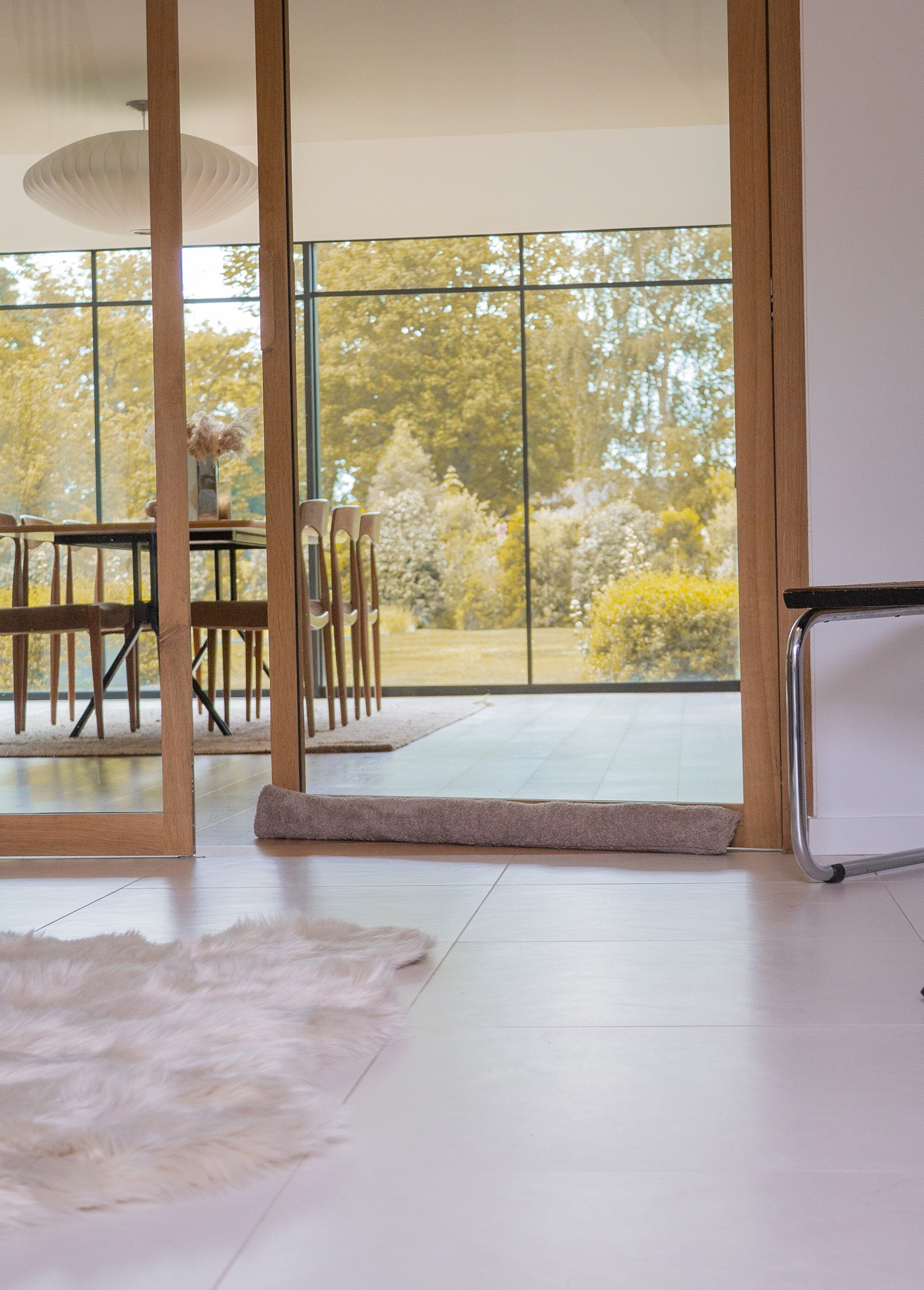 Boudin de porte en coral fleece 95cm Marron TIS-COCOON3 SI1