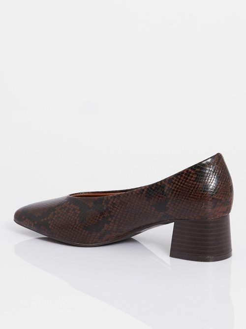 Escarpins décolletés à talon, bout carré Femme Marron BELD-094 DO1