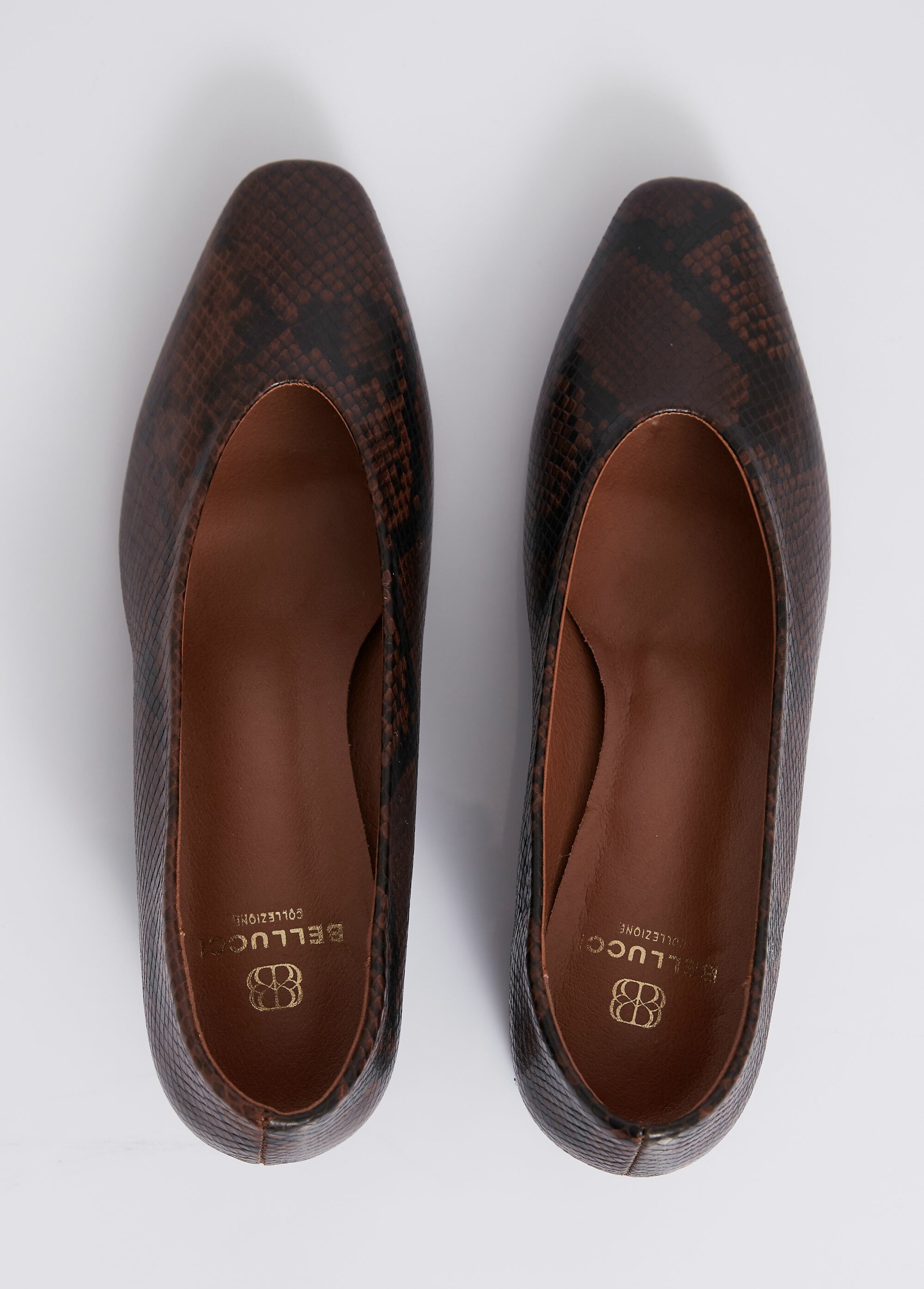 Escarpins décolletés à talon, bout carré Femme Marron BELD-094 OV1