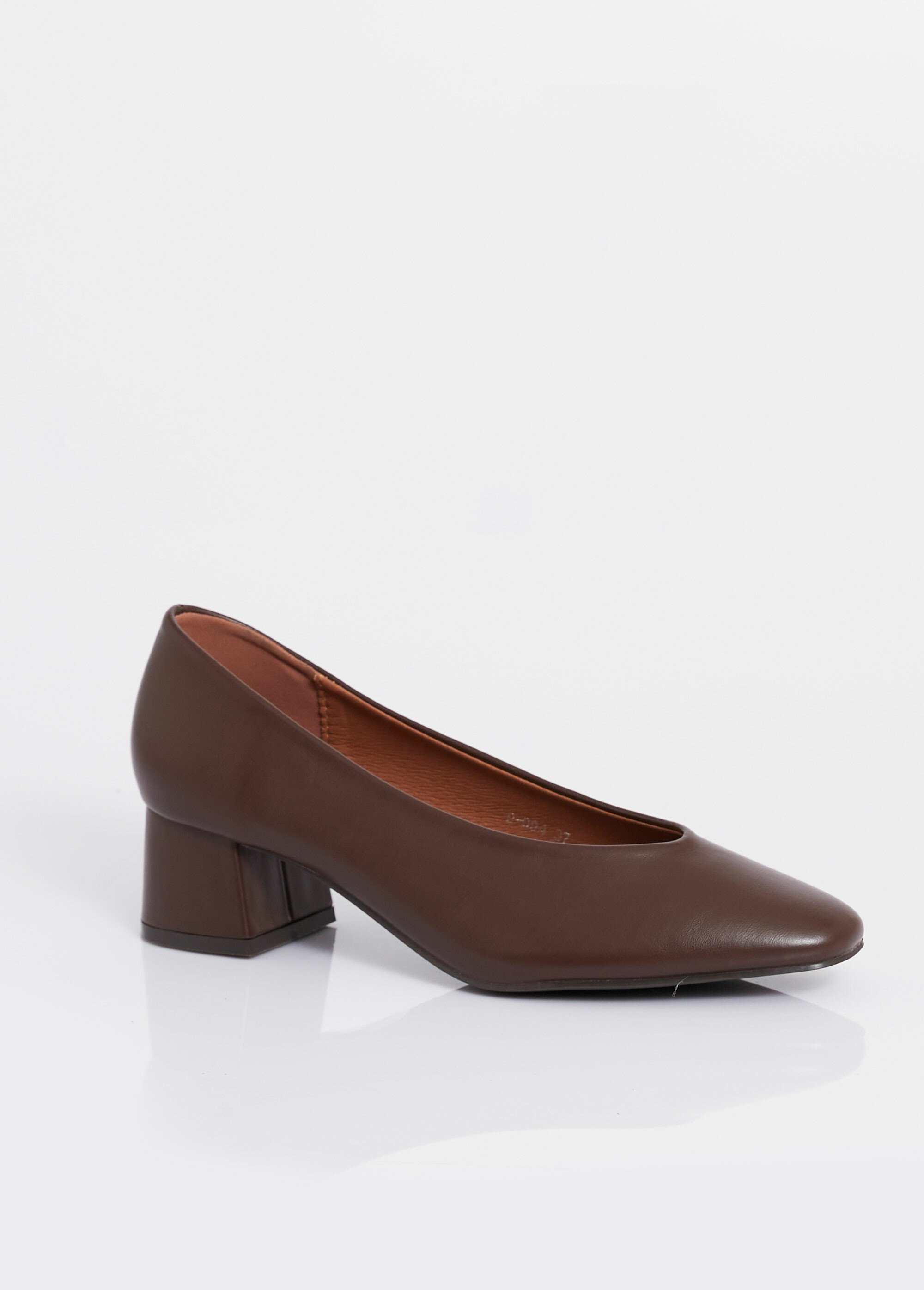 Escarpins décolletés à talon, bout carré Femme Marron BELD-094 FA1