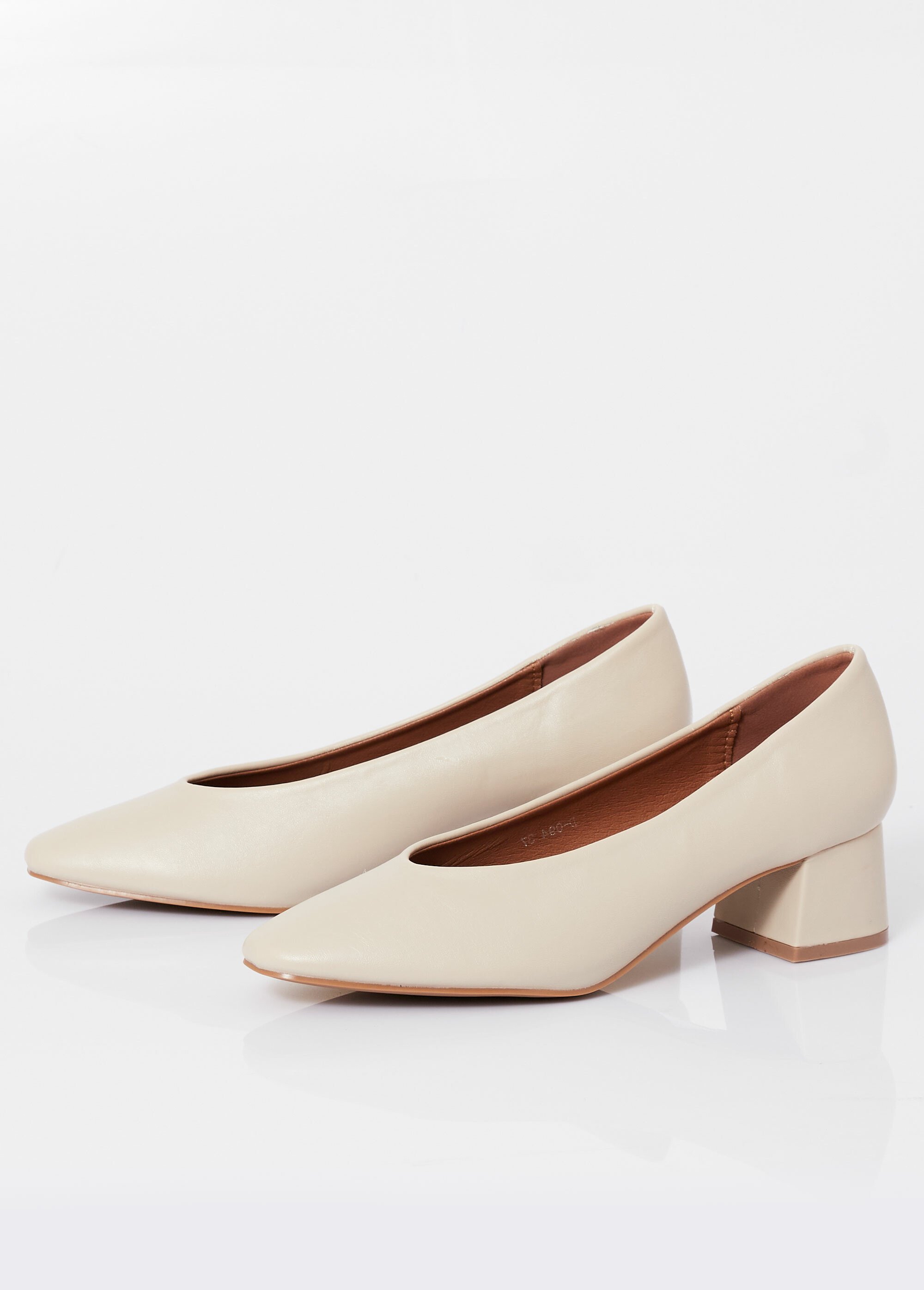 Escarpins décolletés à talon, bout carré Femme Beige BELD-094 DE1