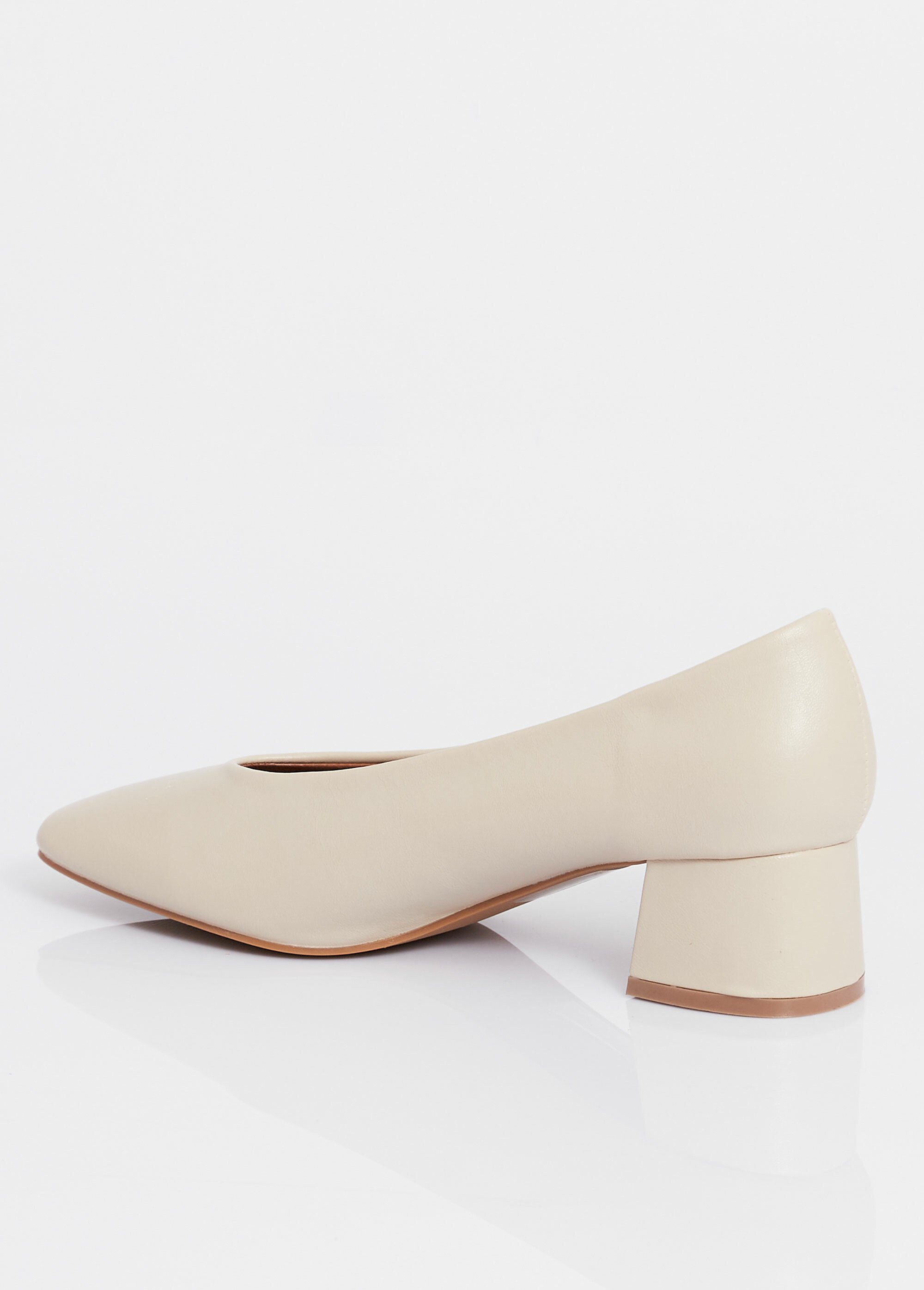 Escarpins décolletés à talon, bout carré Femme Beige BELD-094 DO1
