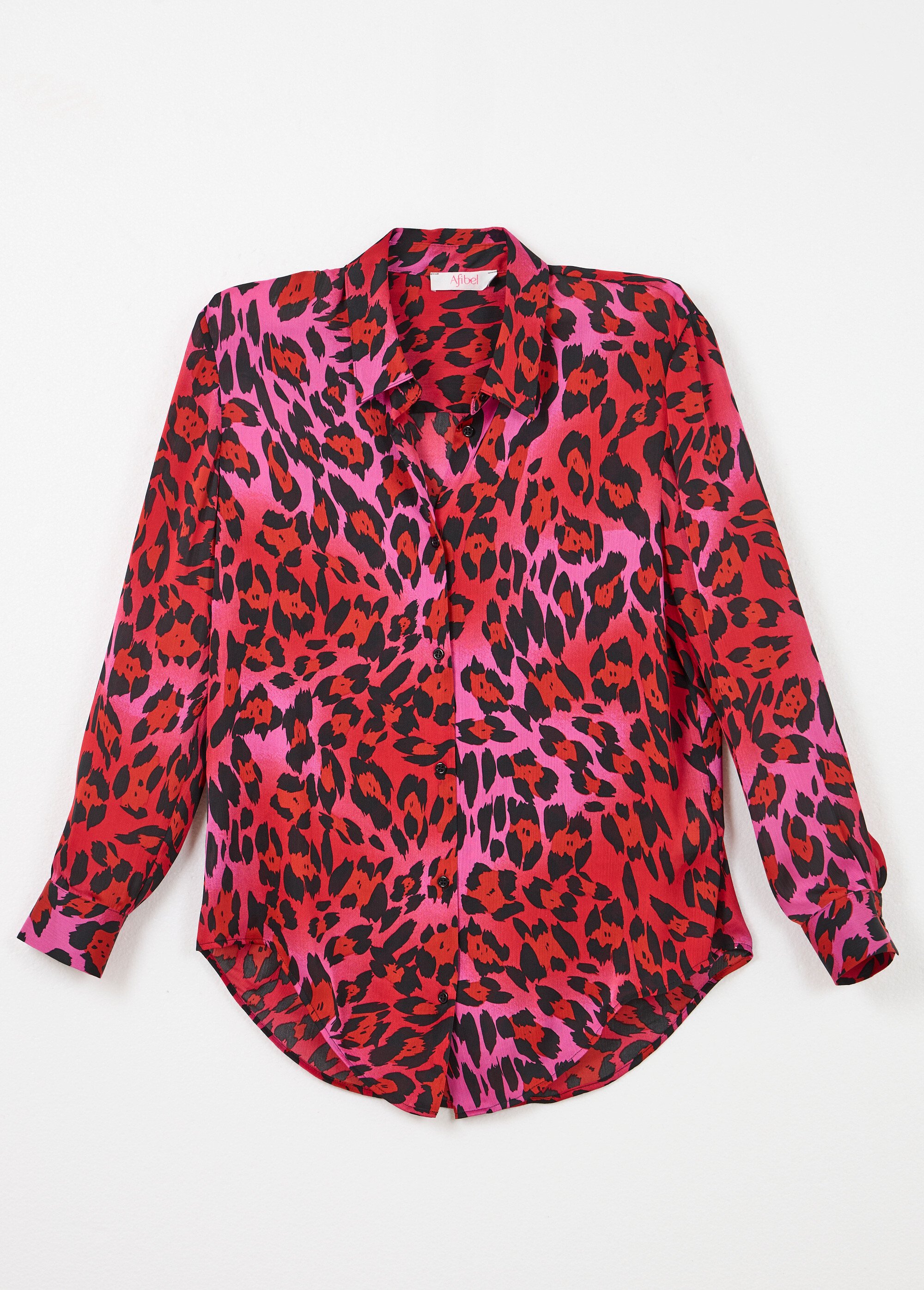 Chemisier boutonné satin manches longues Femme Rose CONSTANCE AP1