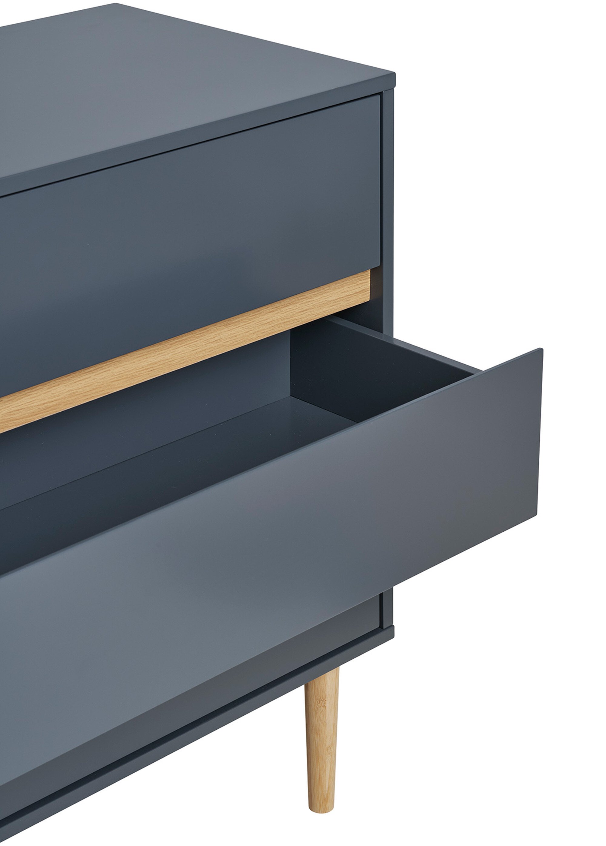 Commode 3 tiroirs, en bois peint GRIS FONCE HN-3102010 DE3