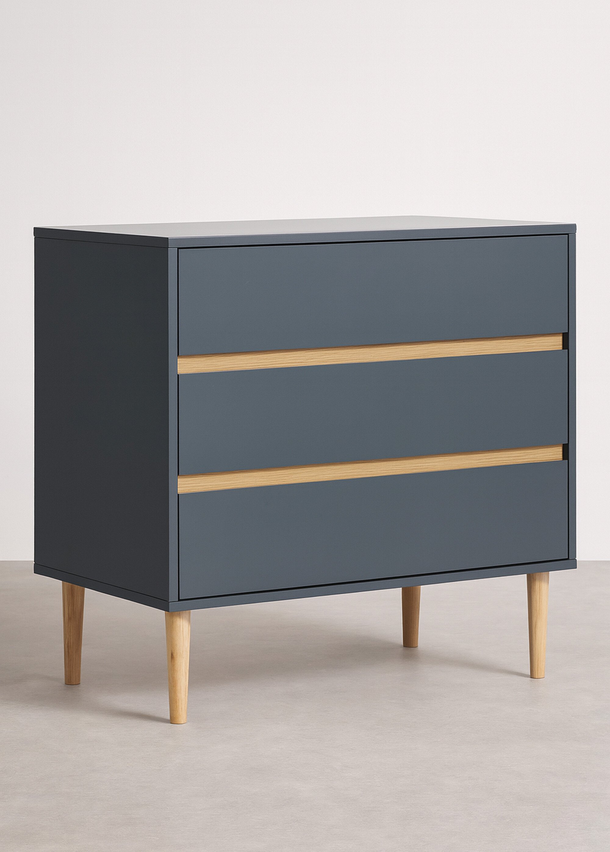 Commode 3 tiroirs, en bois peint GRIS FONCE HN-3102010 FA1