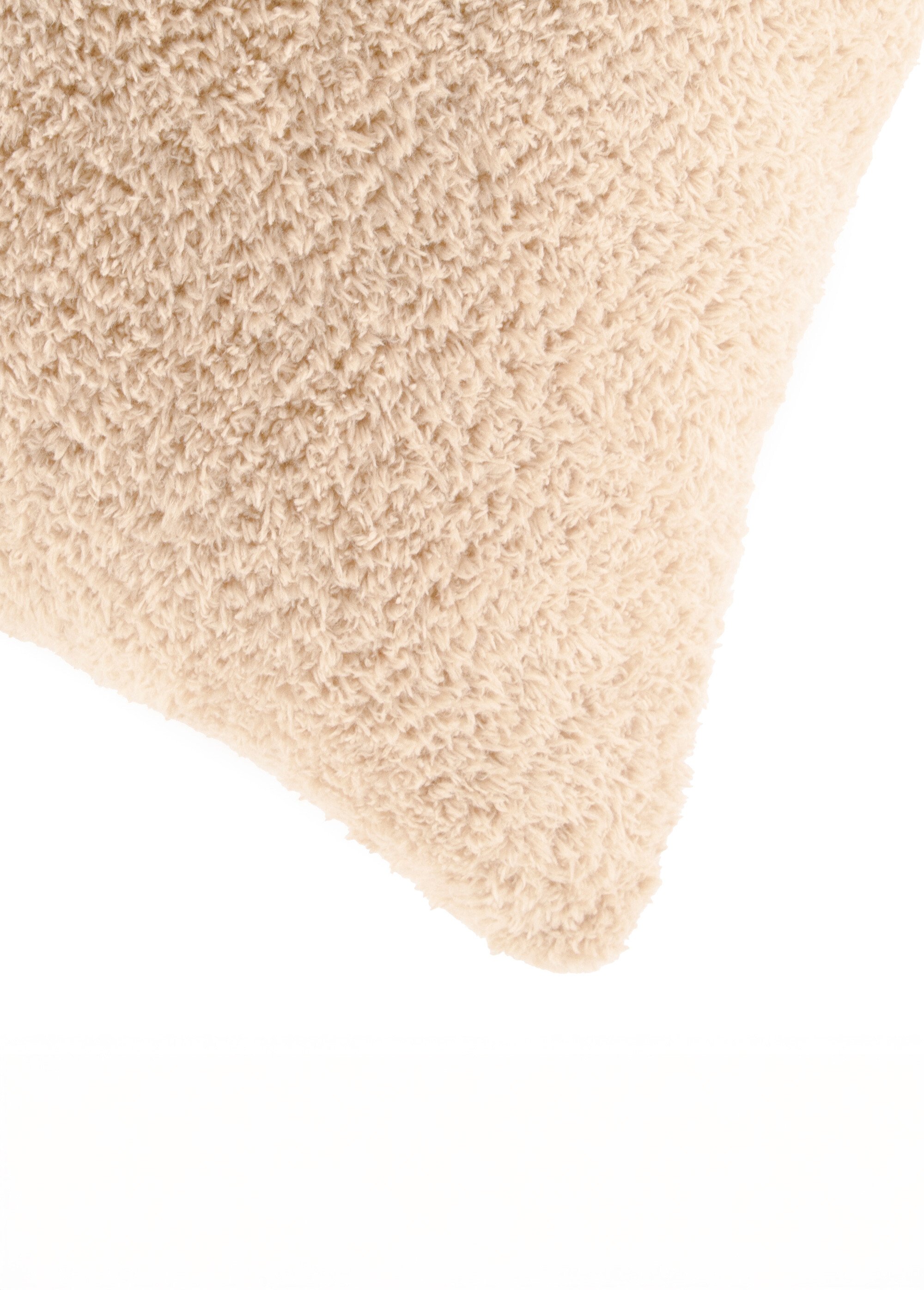 Coussin déco en coral fleece doux Beige TIS-COCOON2 DE2