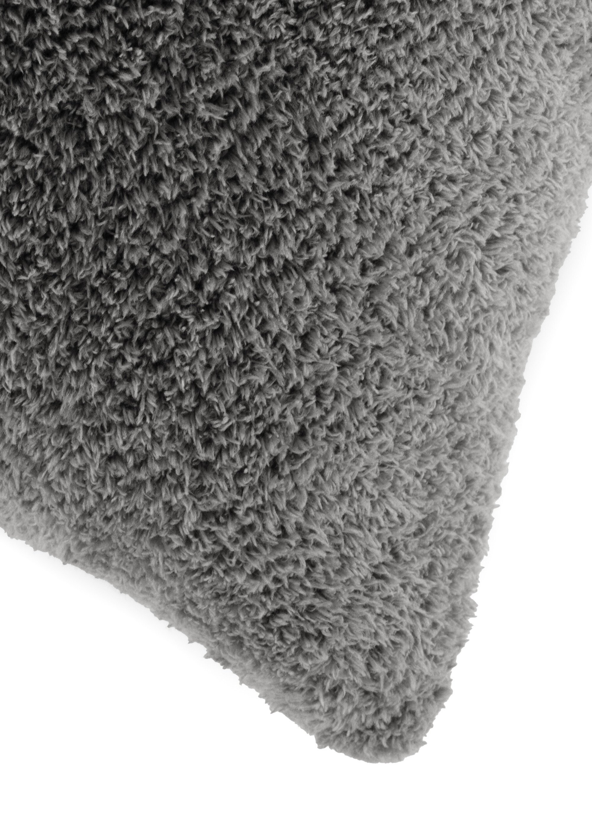 Coussin déco en coral fleece doux Gris TIS-COCOON2 DE2