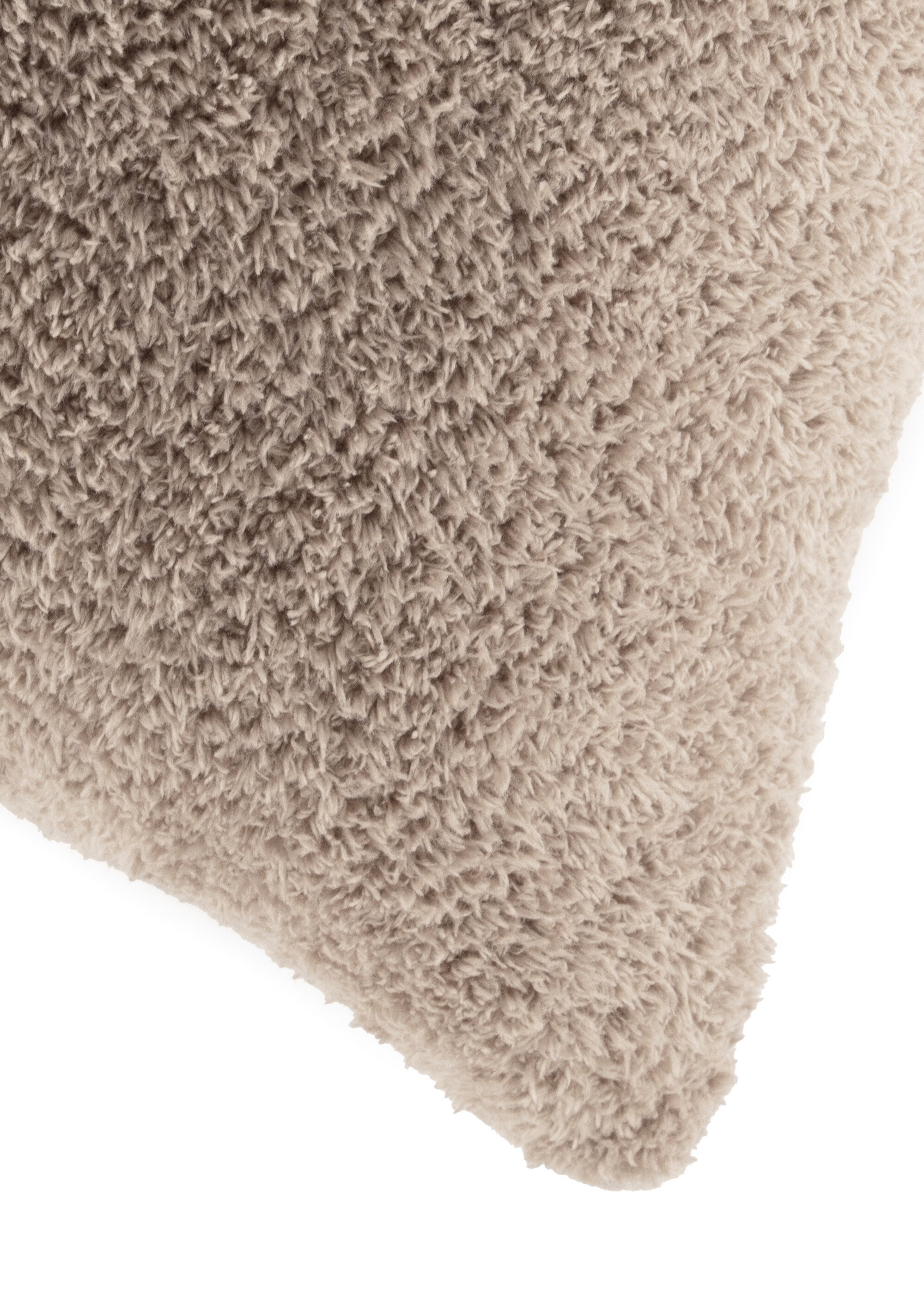 Coussin déco en coral fleece doux Marron TIS-COCOON2 DE2