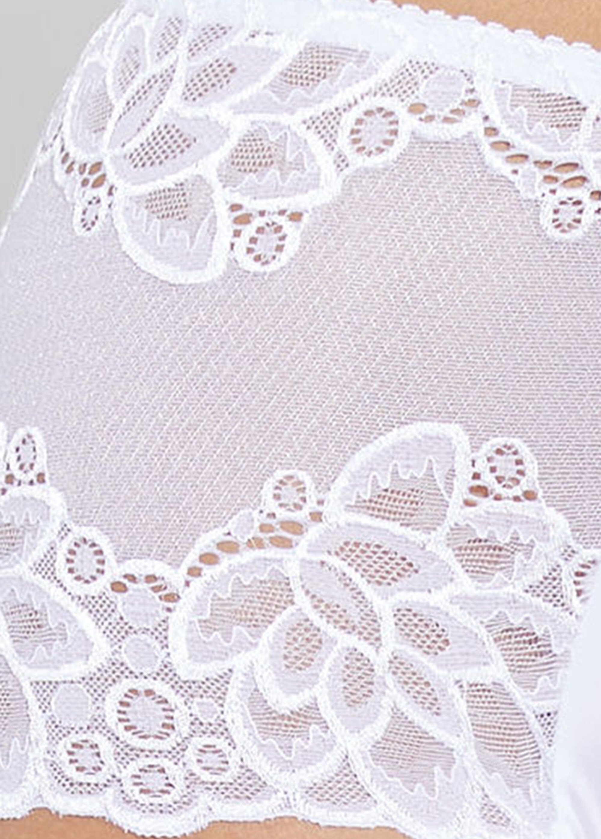 Culotte taille haute dentelle et microfibre Femme Blanc DAX DE1
