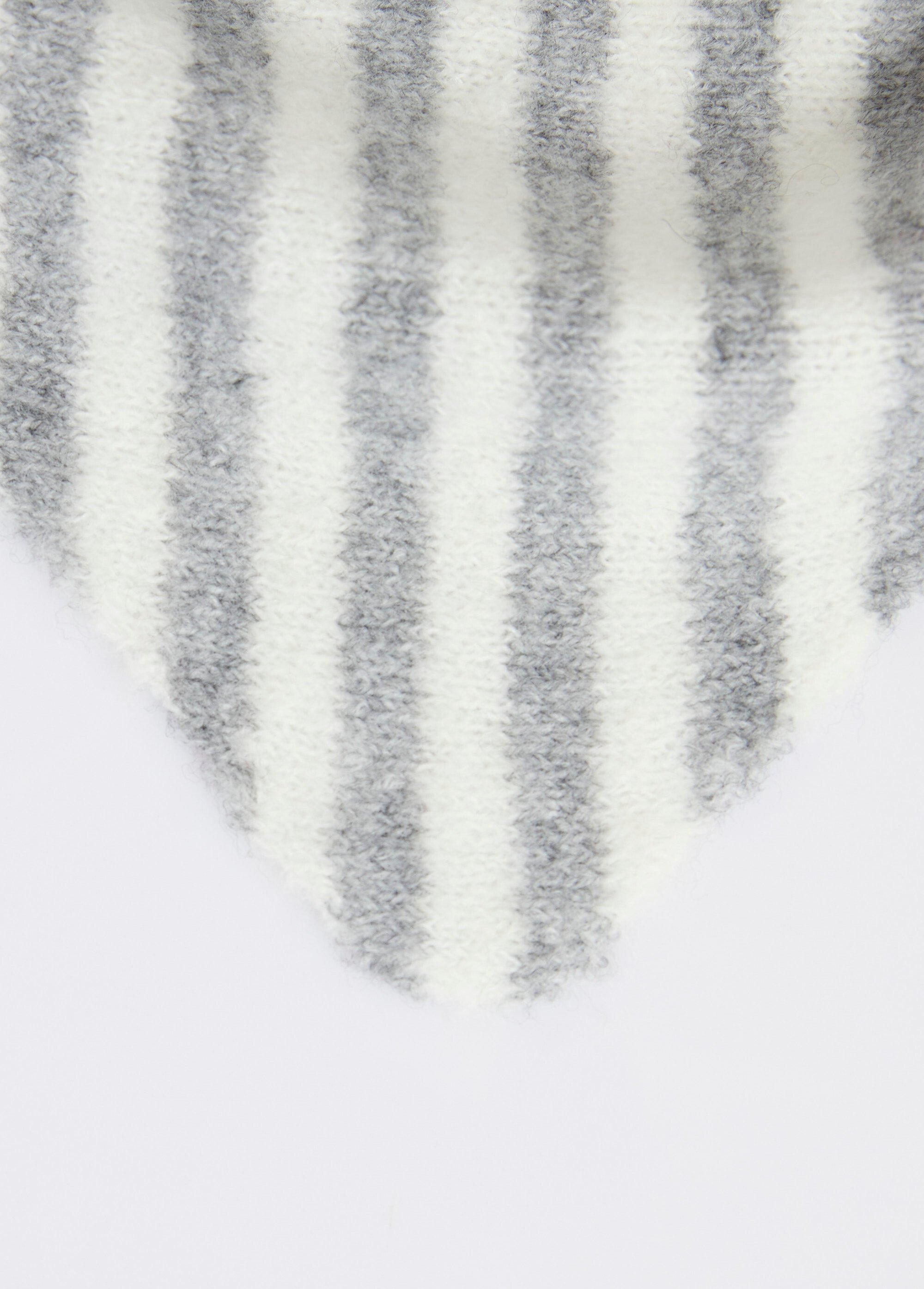 Echarpe triangle rayée, avec laine Femme Gris AST3515 DE1