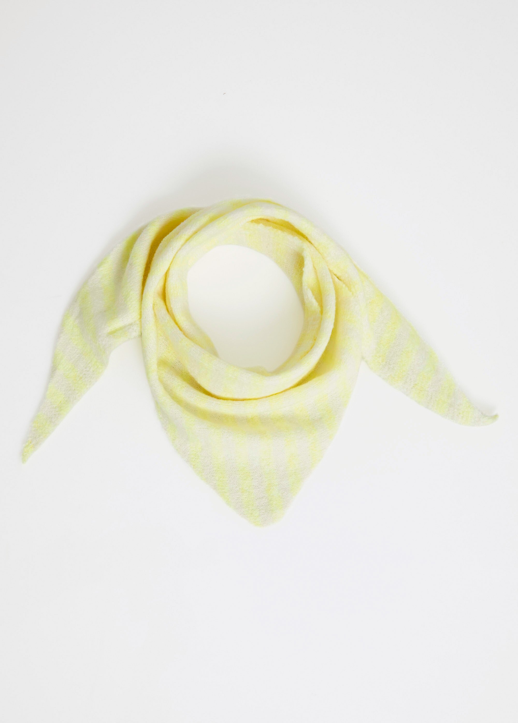 Echarpe triangle rayée, avec laine Femme Jaune AST3515 FA1