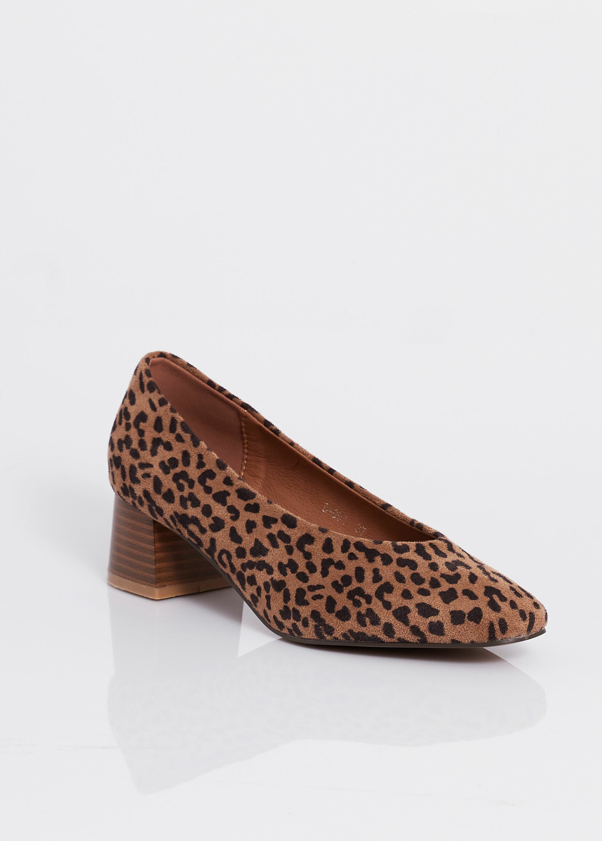 Escarpins fantaisie à talon, bout carré Femme Marron BELD-091 FA1