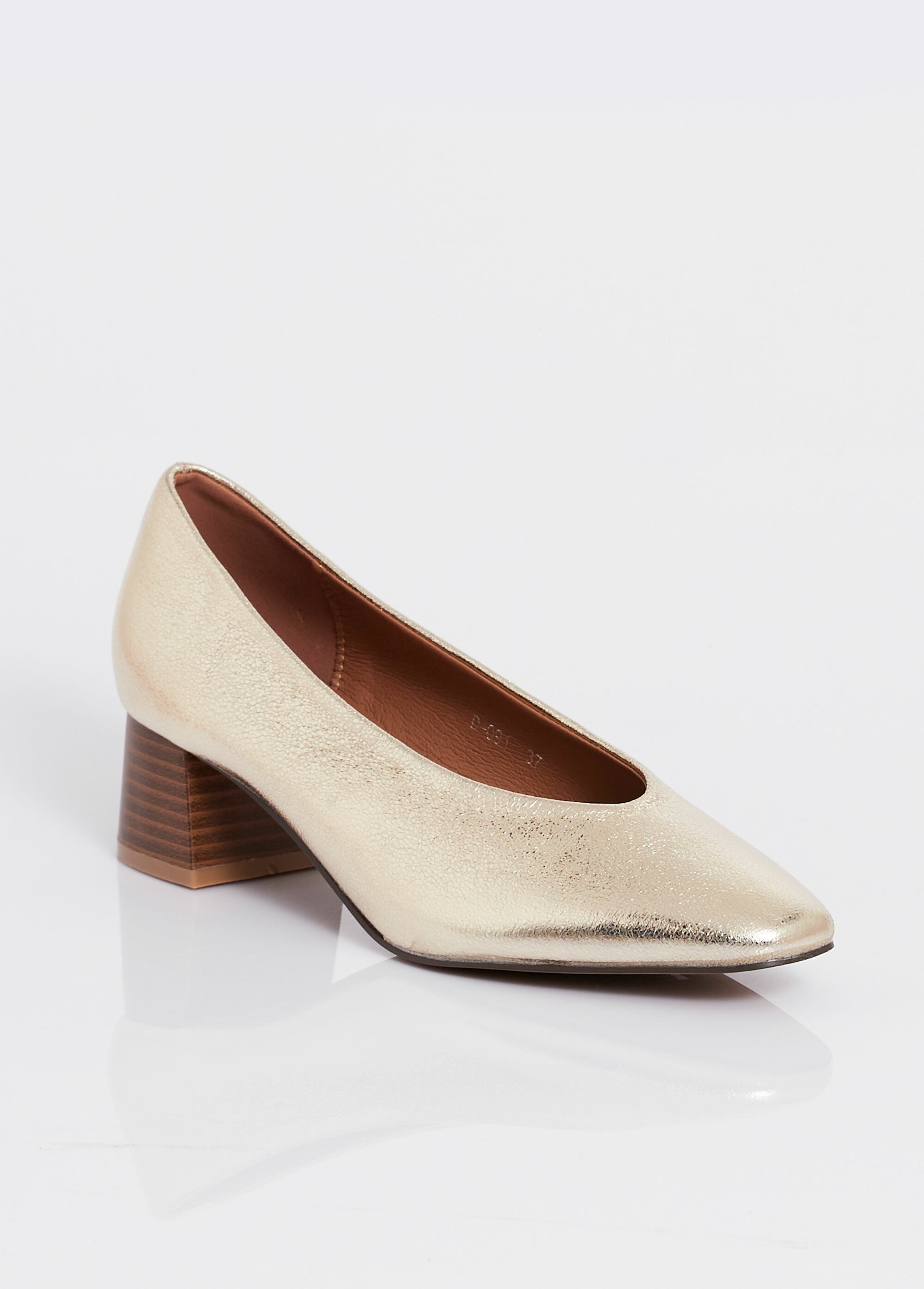 Escarpins fantaisie à talon, bout carré Femme Doré BELD-091 FA1