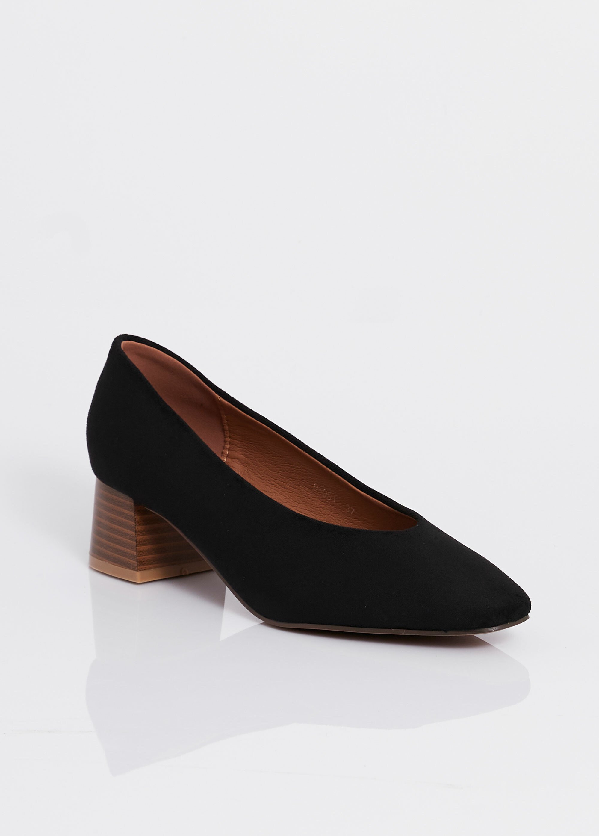 Escarpins fantaisie à talon, bout carré Femme Noir BELD-091 FA1