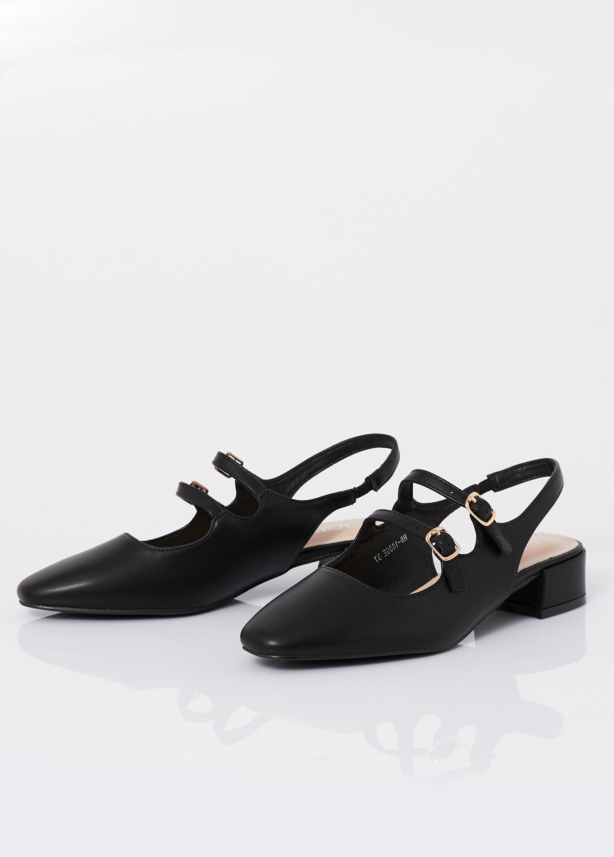 Escarpins slingback avec brides fines Femme Noir JOIH8-1086E DE1