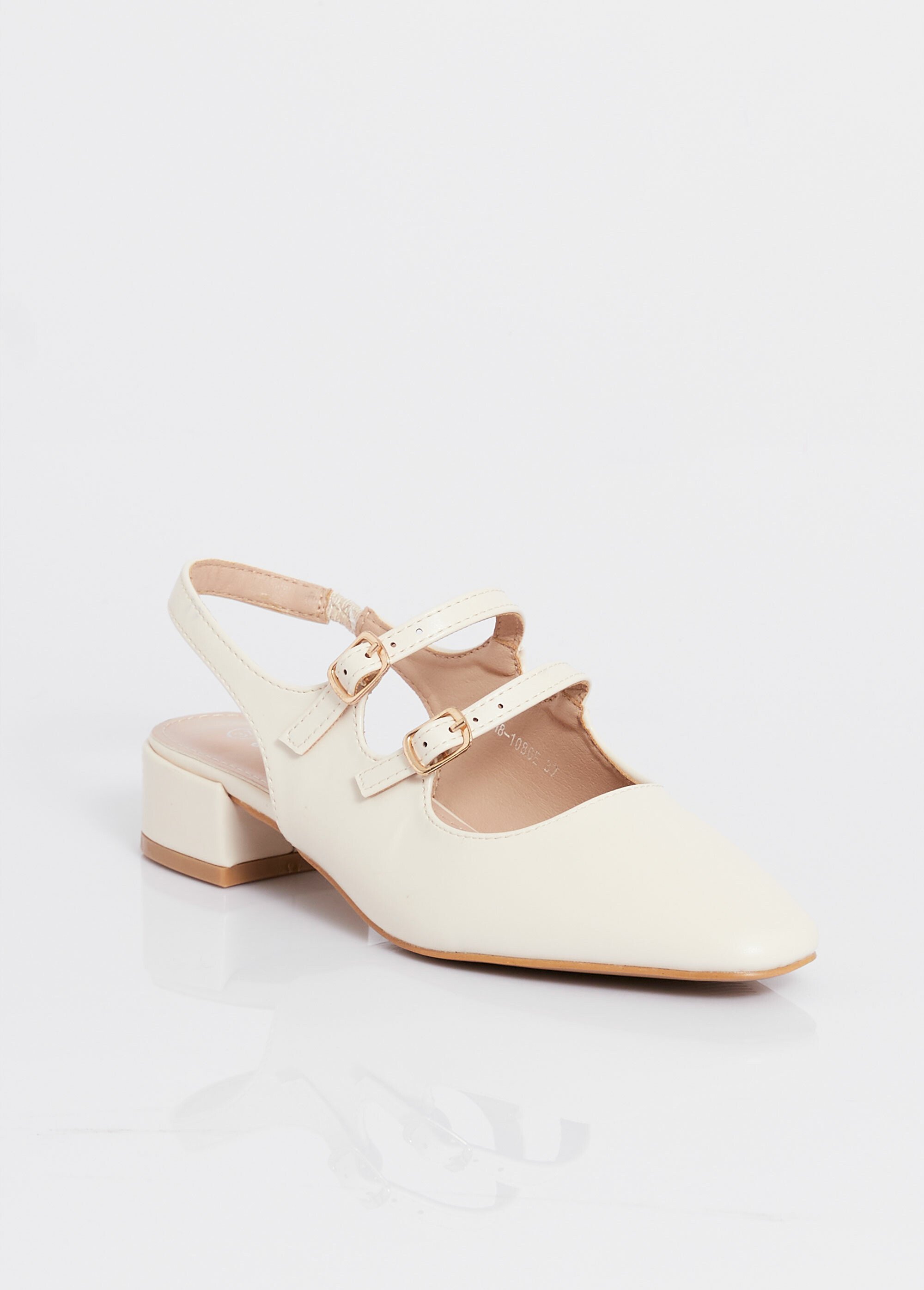 Escarpins slingback avec brides fines Femme Beige JOIH8-1086E FA1