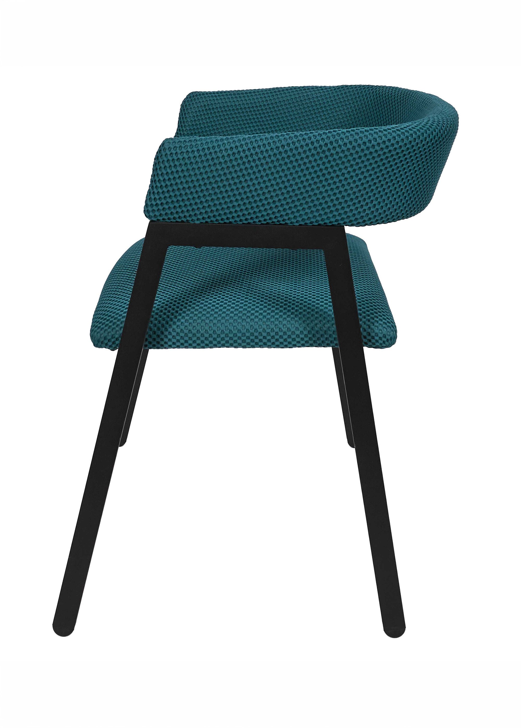 Set 2 Fauteuils design mesh avec dossier ATOME BLEU CMP-HD0464 DR1
