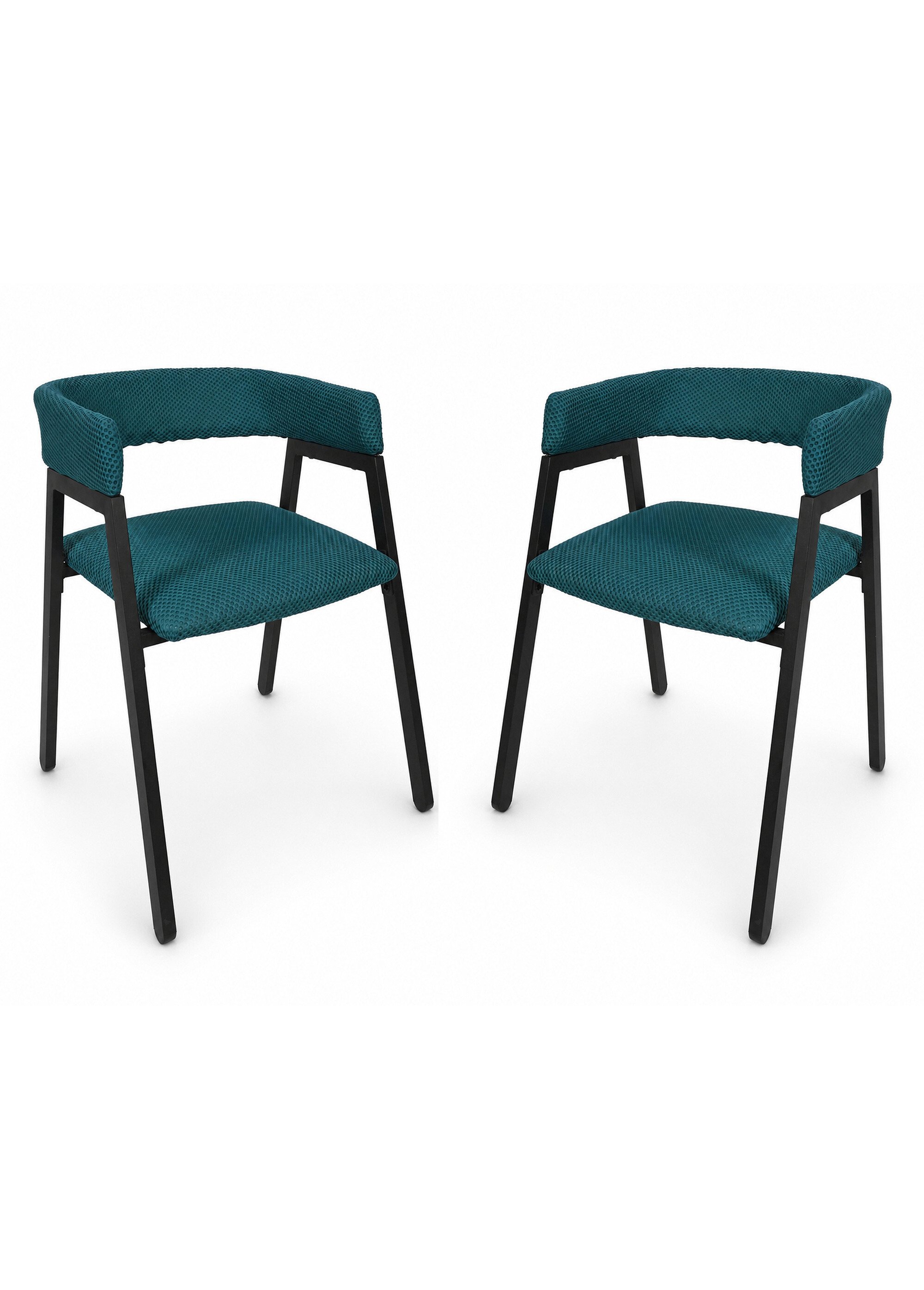 Set 2 Fauteuils design mesh avec dossier ATOME BLEU CMP-HD0464 FA1