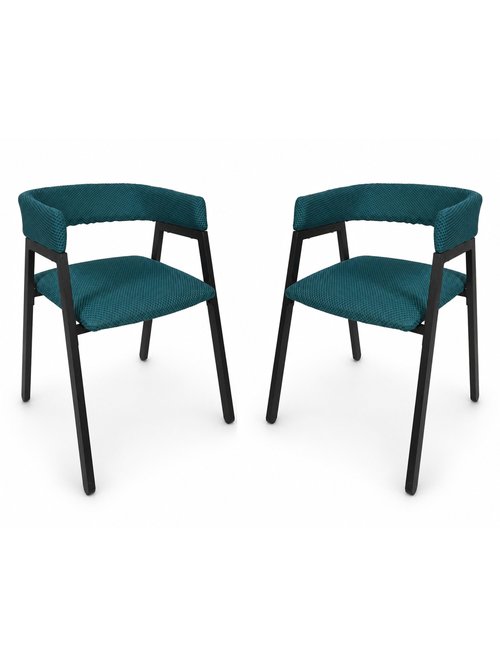 Set 2 Fauteuils design mesh avec dossier ATOME BLEU CMP-HD0464 FA1