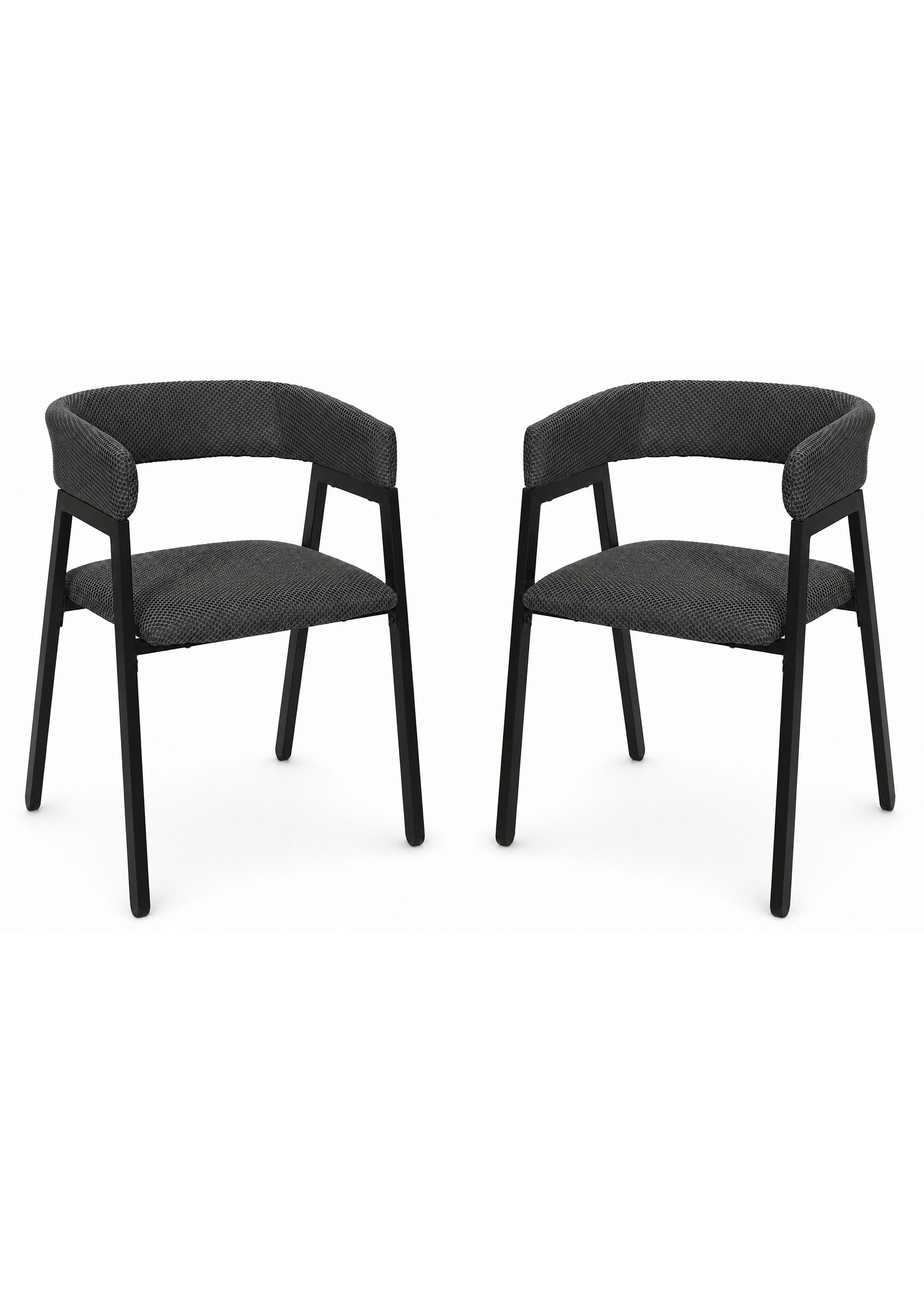 Set 2 Fauteuils design mesh avec dossier ATOME GRIS CMP-HD0464 FA1