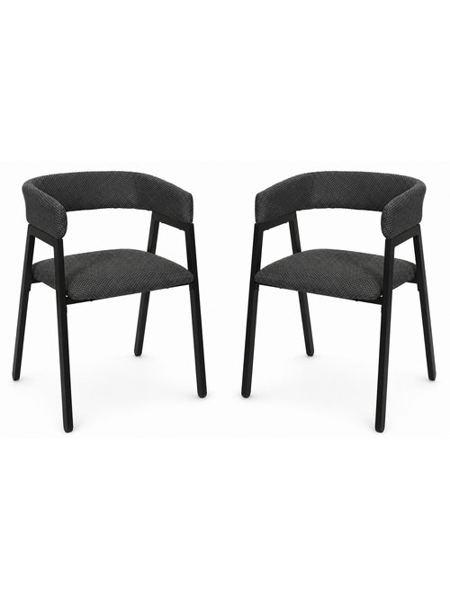 Set 2 Fauteuils design mesh avec dossier ATOME GRIS CMP-HD0464 FA1