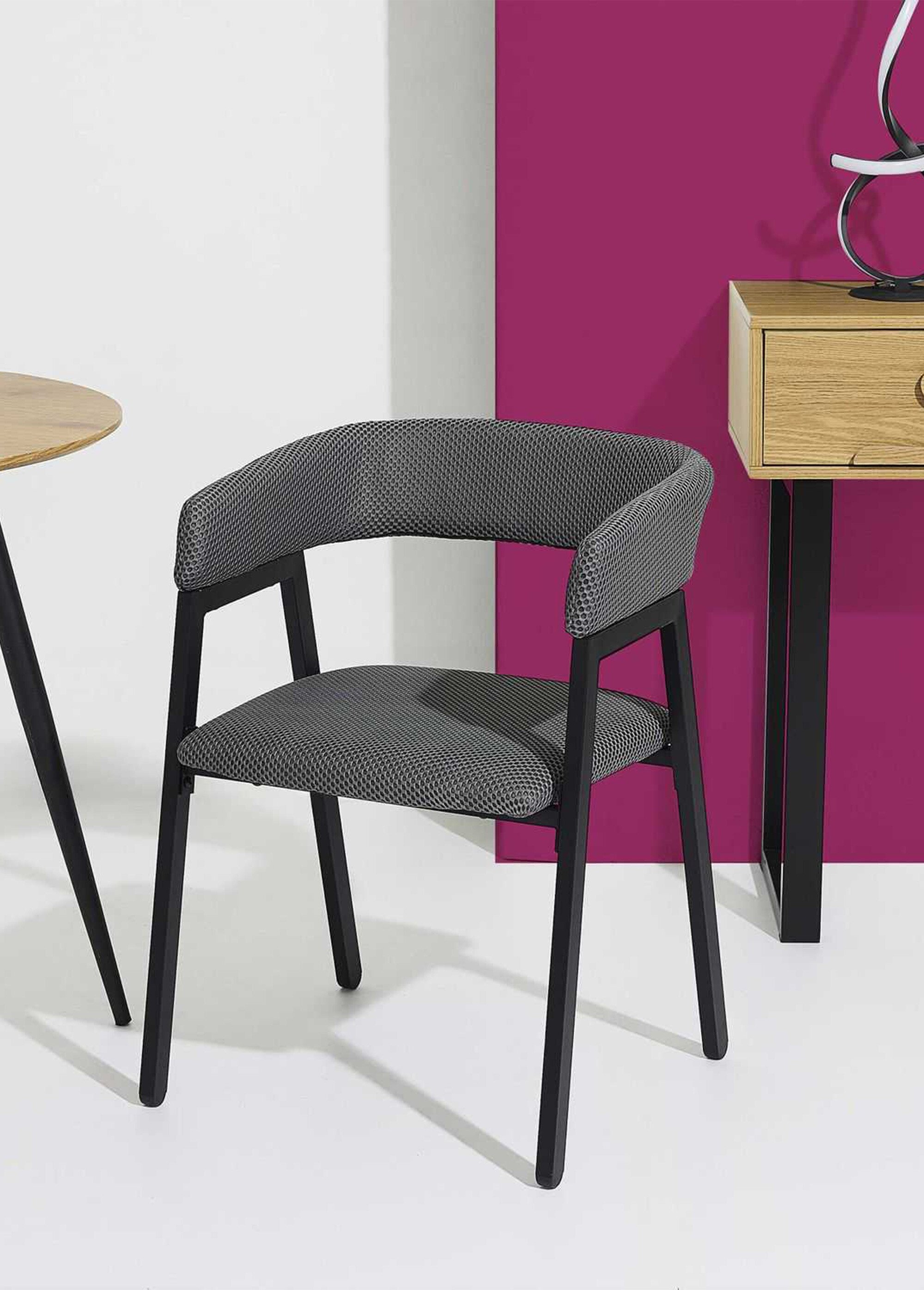 Set 2 Fauteuils design mesh avec dossier ATOME GRIS CMP-HD0464 SI1