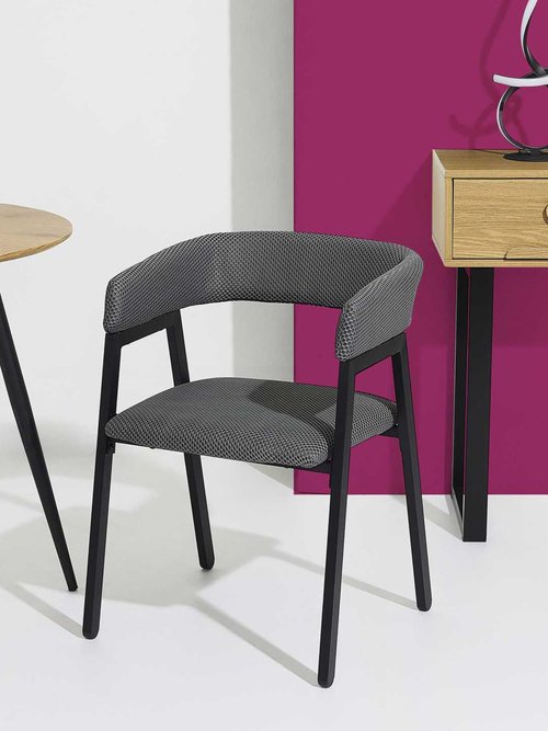 Set 2 Fauteuils design mesh avec dossier ATOME GRIS CMP-HD0464 SI1