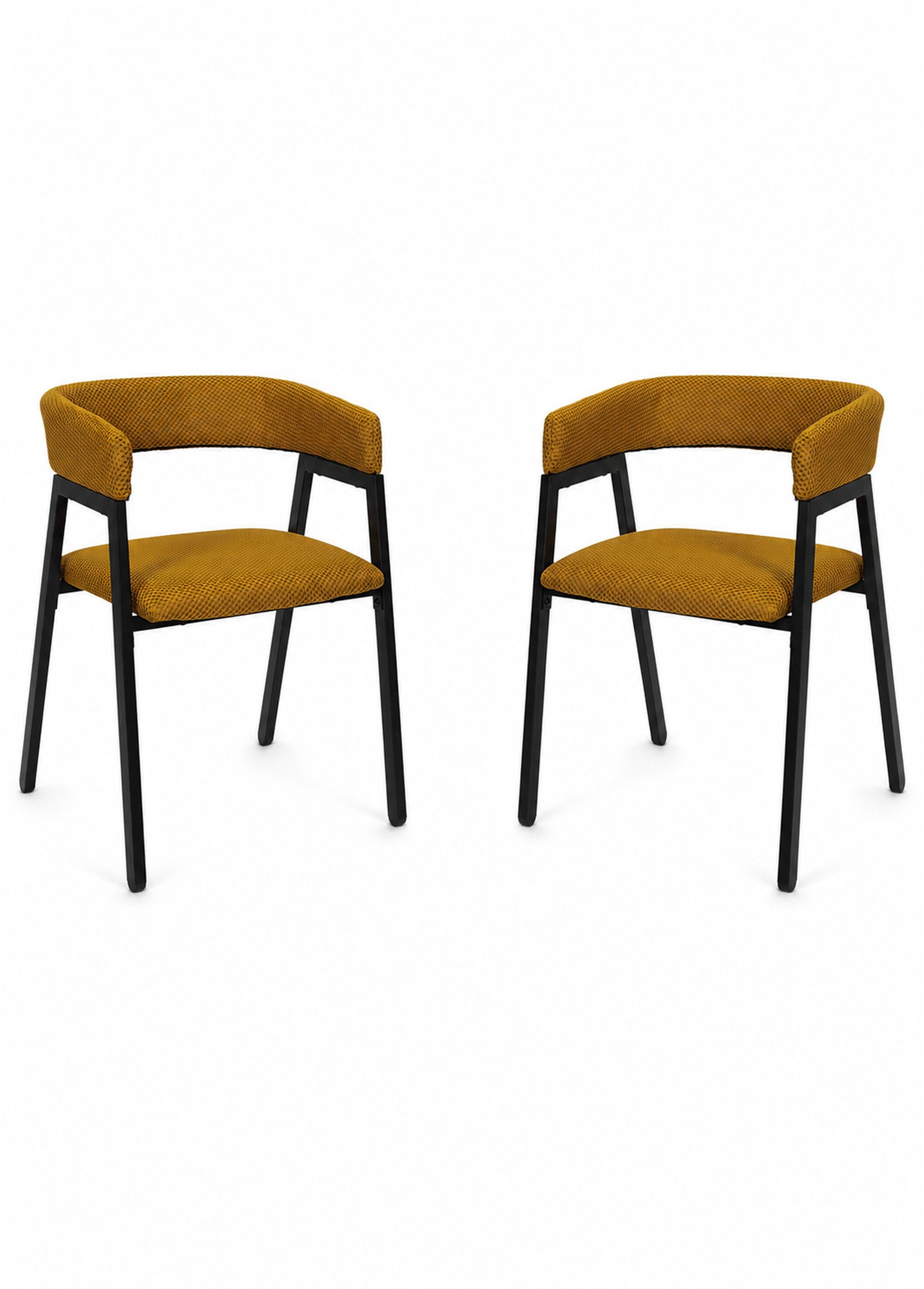 Set 2 Fauteuils design mesh avec dossier ATOME JAUNE CMP-HD0464 FA1