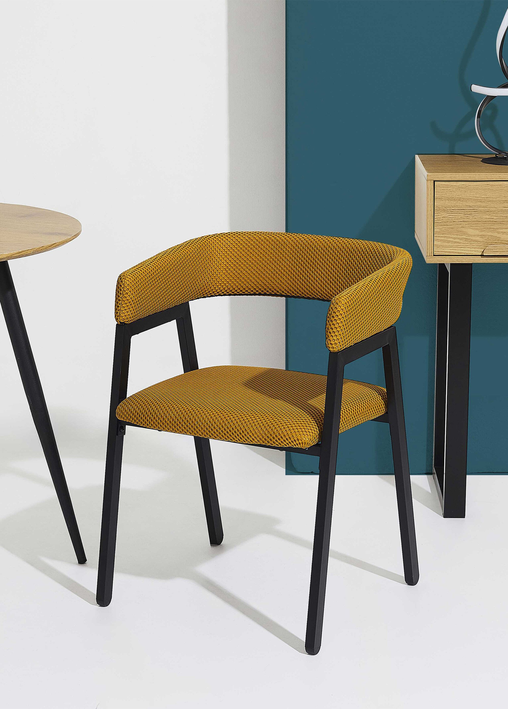 Set 2 Fauteuils design mesh avec dossier ATOME JAUNE CMP-HD0464 SI1