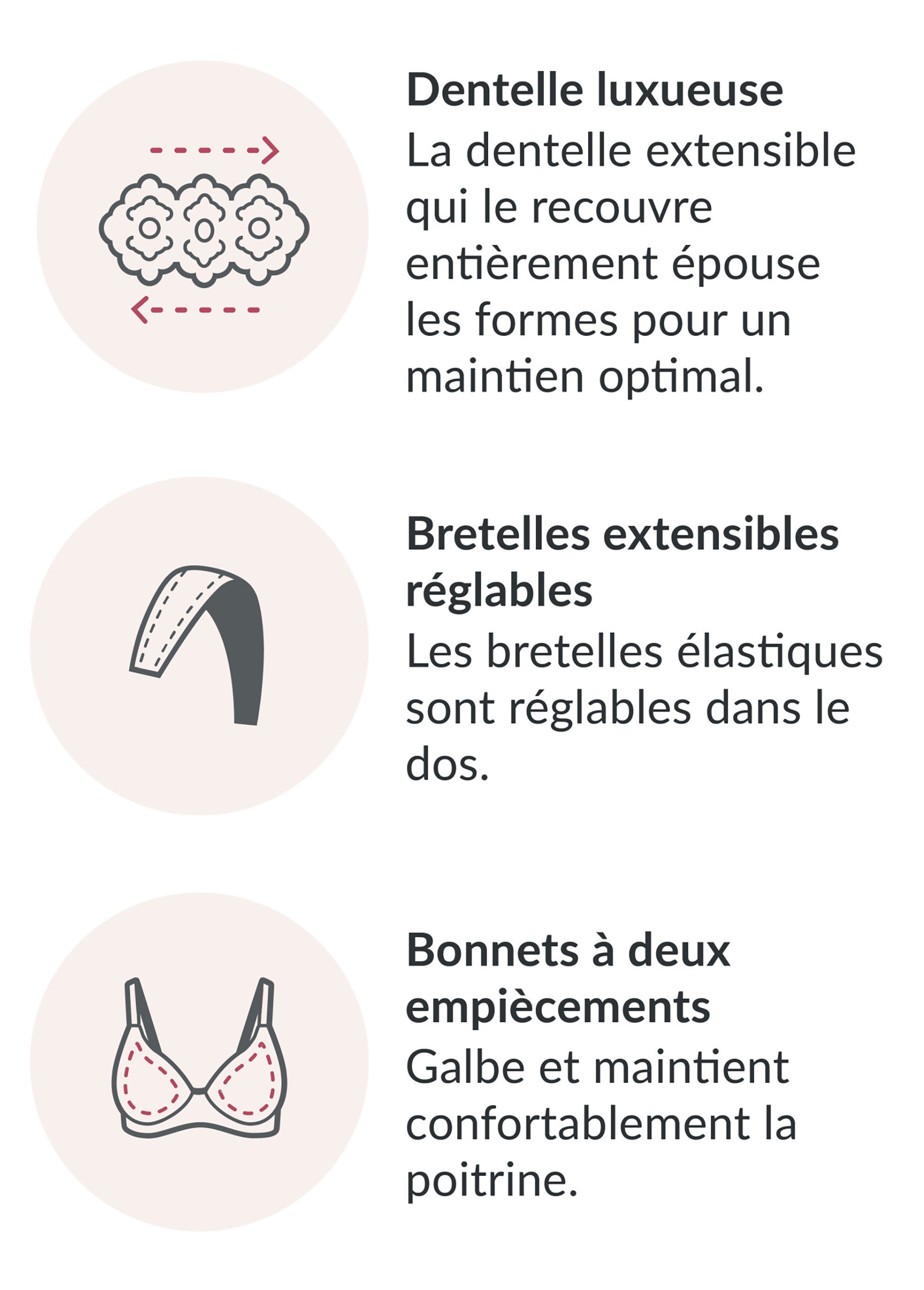 Bralette Bramour Lexington Dentelle et Décolleté Sans Armatures Spéciale Grandes Tailles n°7013 Femme Grande Taille Noir 7013 DE4