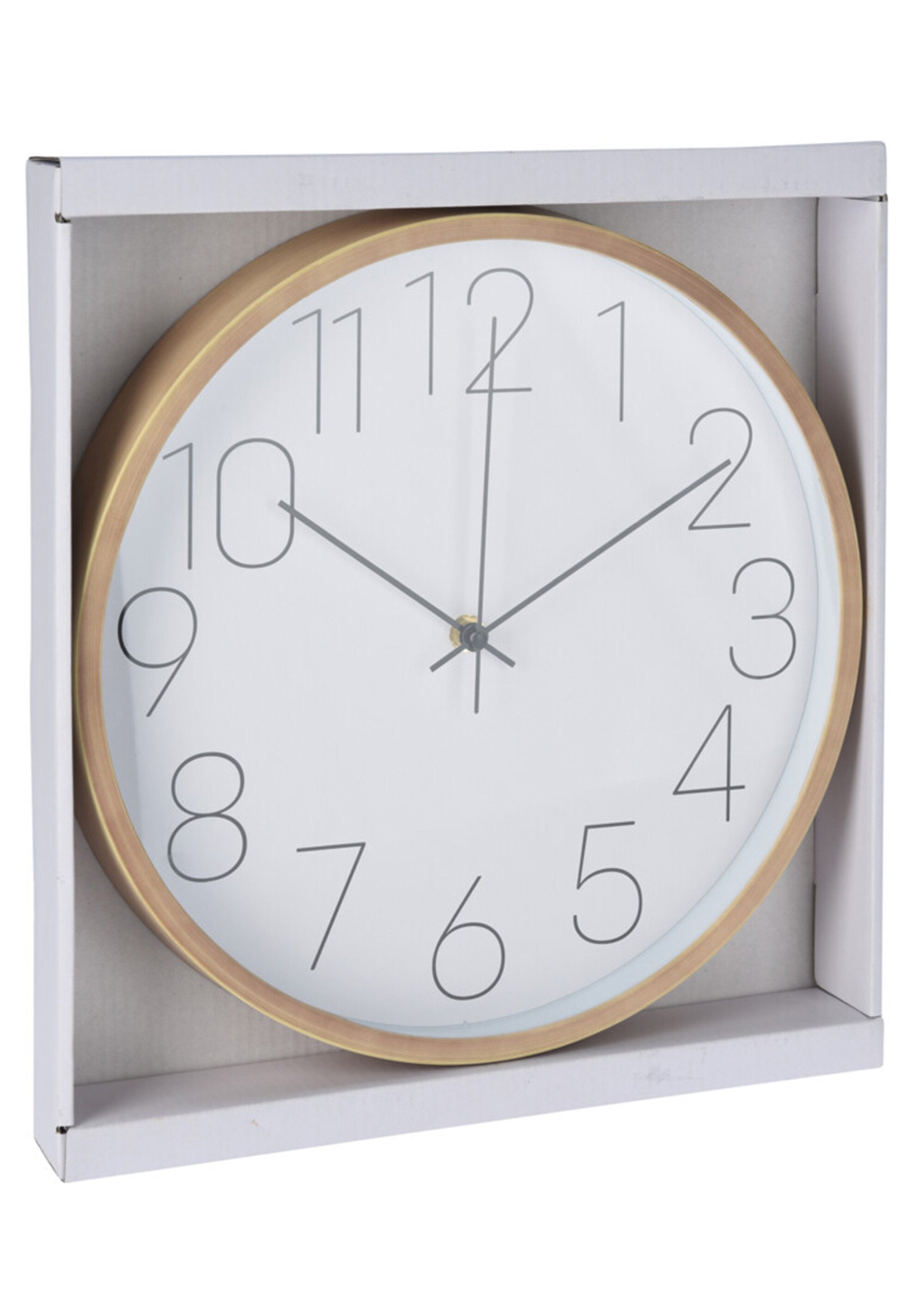 Horloge design contour bois, 3 aiguilles Beige KP-837000380 DE1