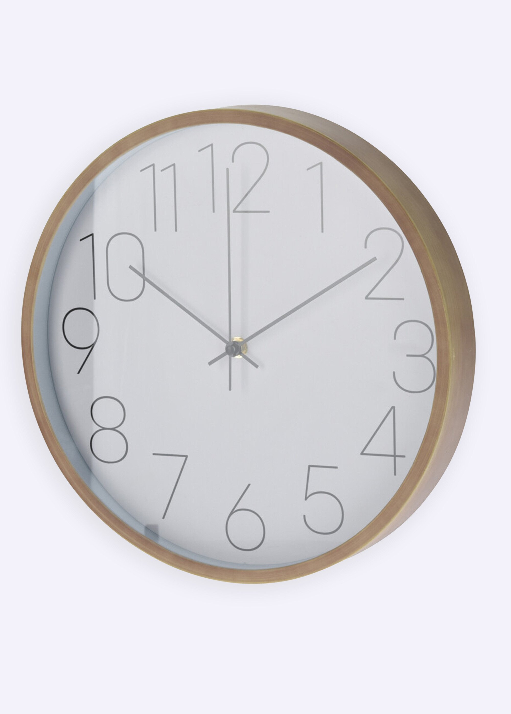 Horloge design contour bois, 3 aiguilles Beige KP-837000380 FA1