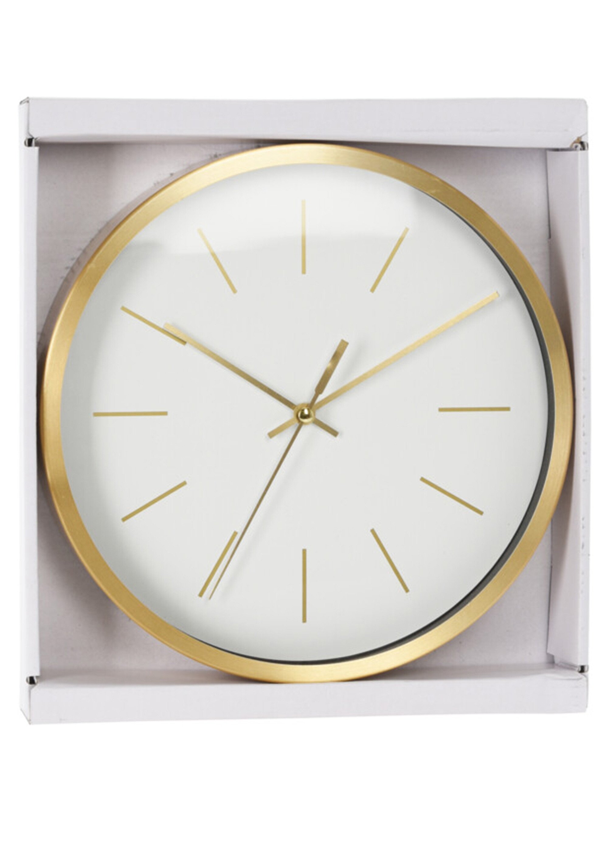 Horloge finition métal doré, 3 aiguilles Blanc KP-837362230 DE1