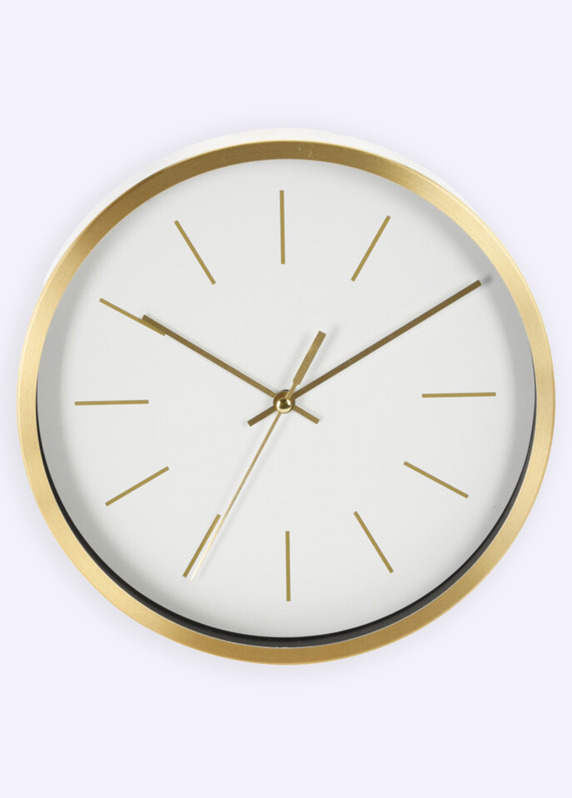 Horloge finition métal doré, 3 aiguilles Blanc KP-837362230 FA1
