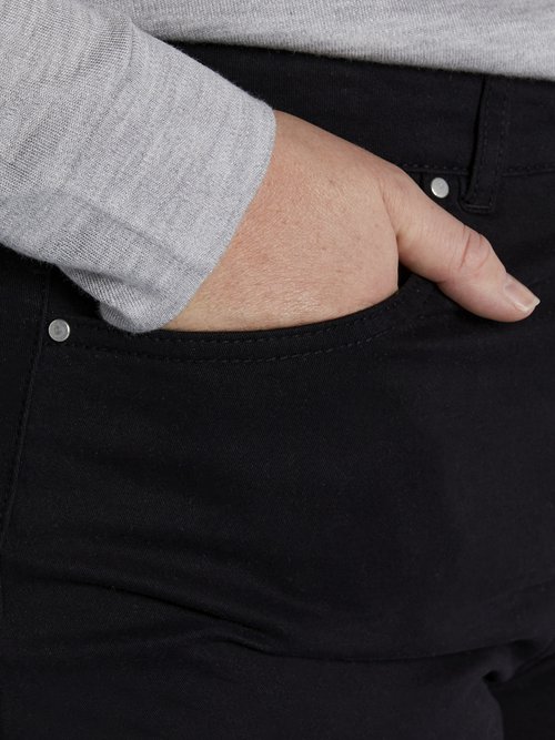 Pantalon droit 5 poches coton stretch Femme Grande Taille Noir NEVILLE DE2