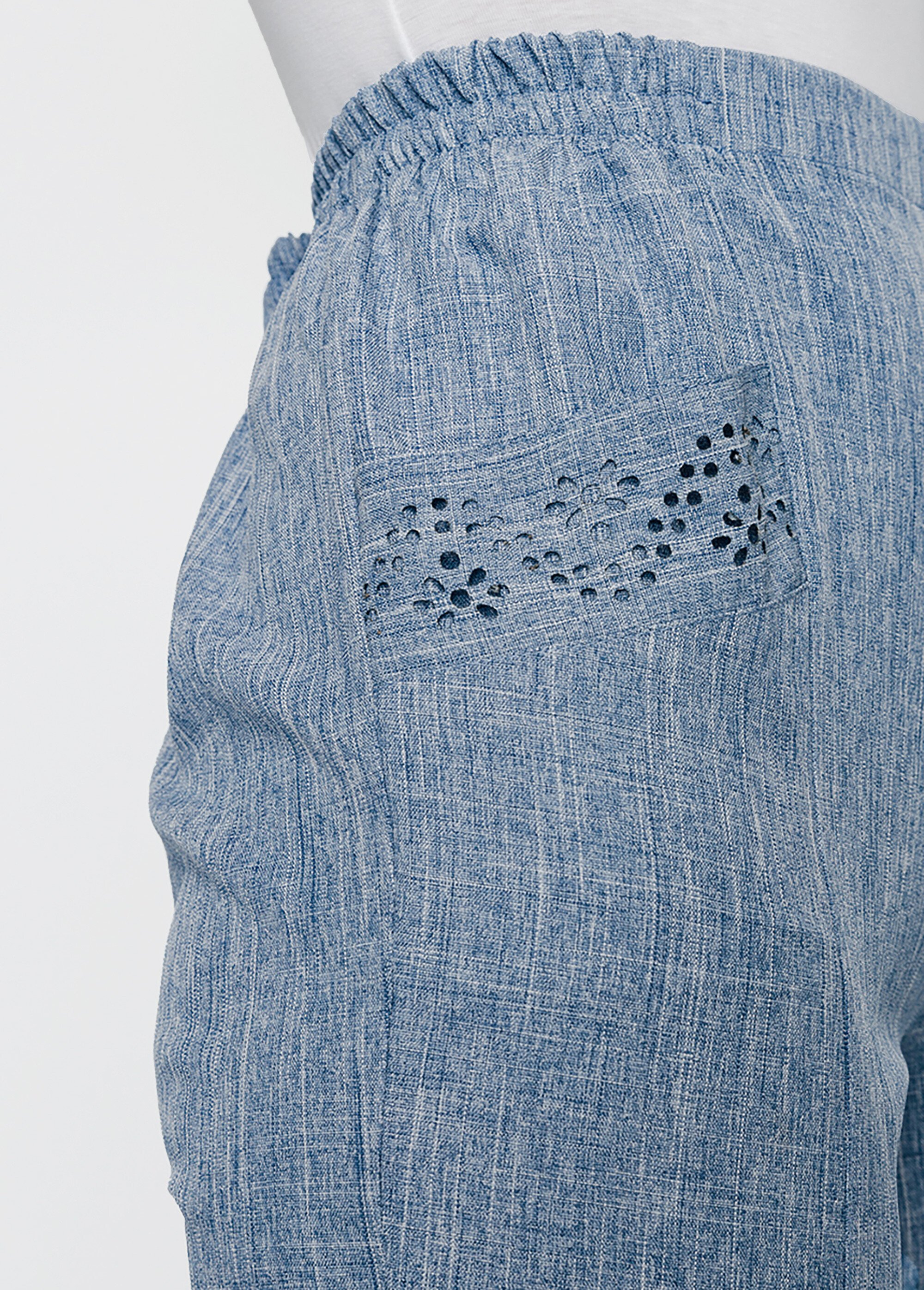 Pantalon ceinture élastiquée ajouré