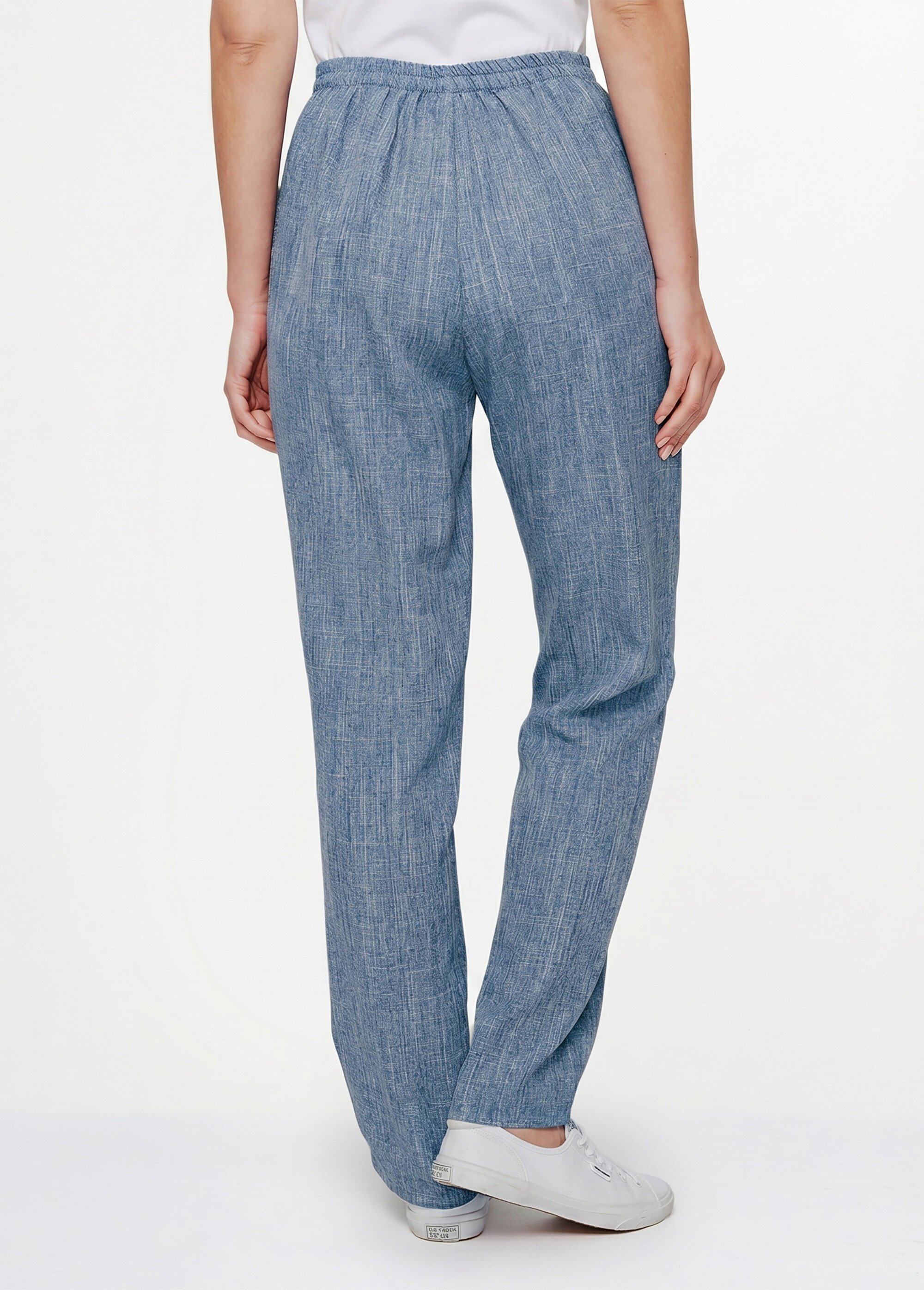 Pantalon ceinture élastiquée ajouré Femme Bleu NALOR DO1