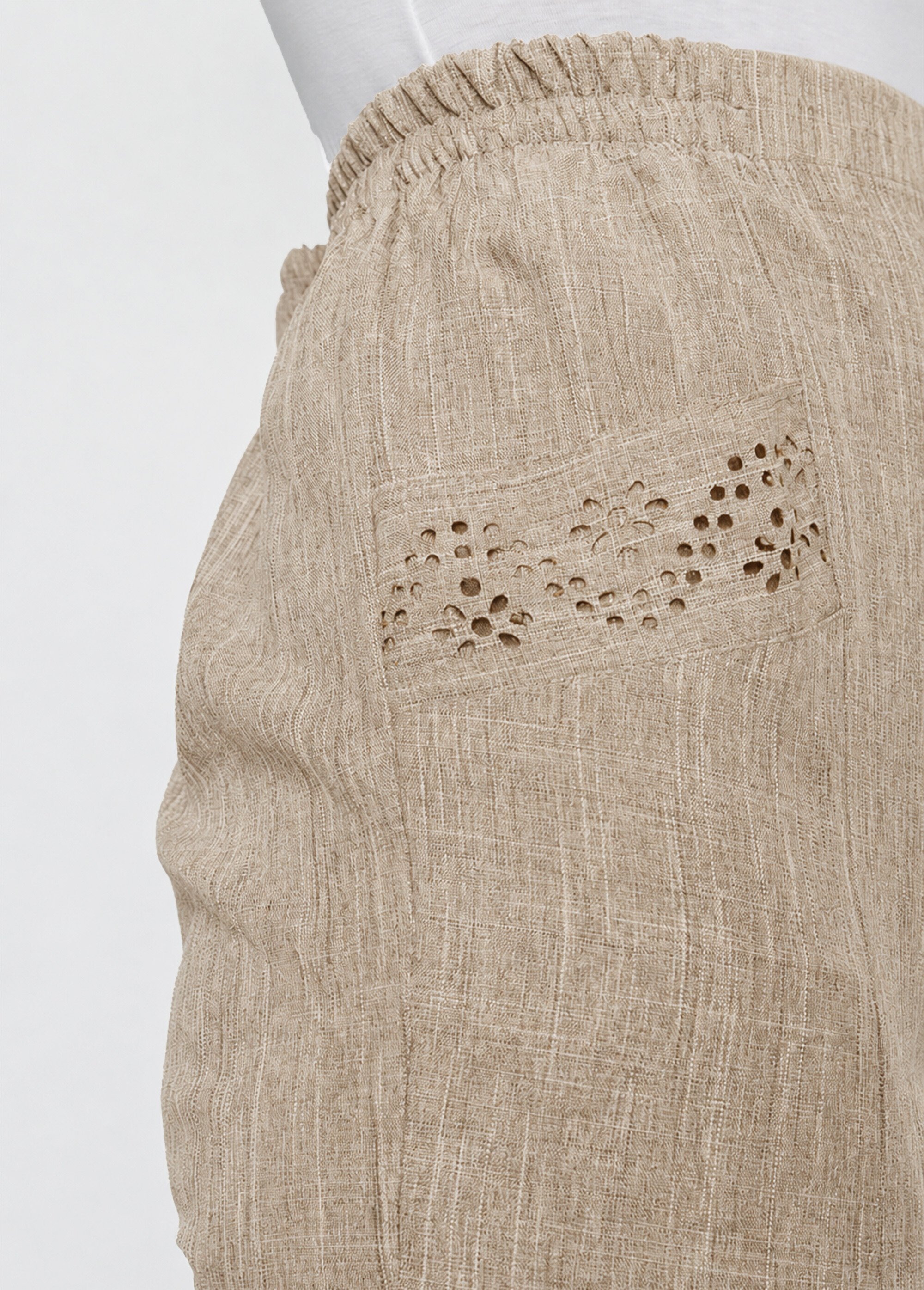 Pantalon ceinture élastiquée ajouré