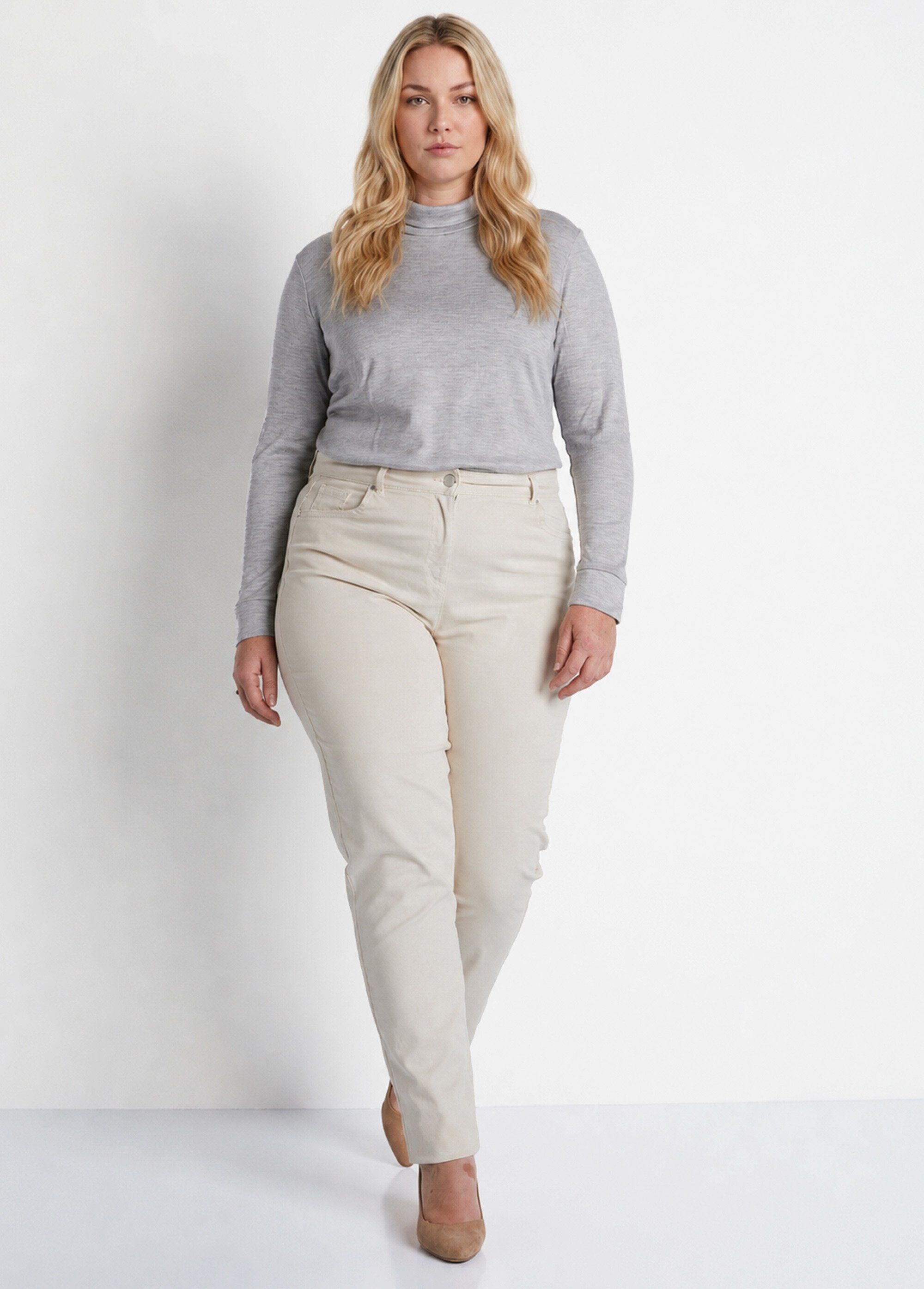 Pantalon droit 5 poches coton stretch