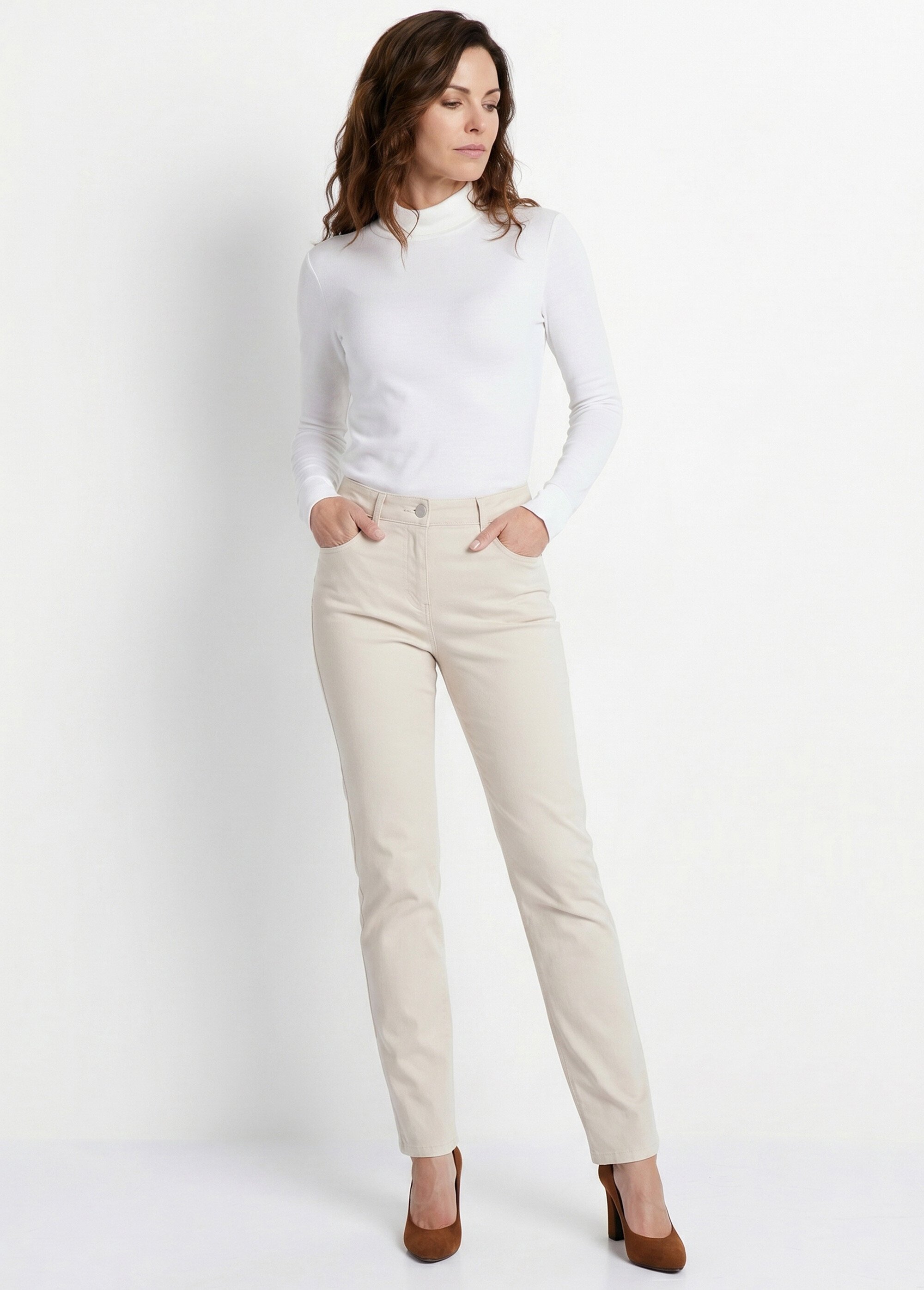 Pantalon droit 5 poches coton stretch