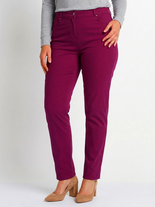 Pantalon droit 5 poches coton stretch Femme Rouge NEVILLE FA1