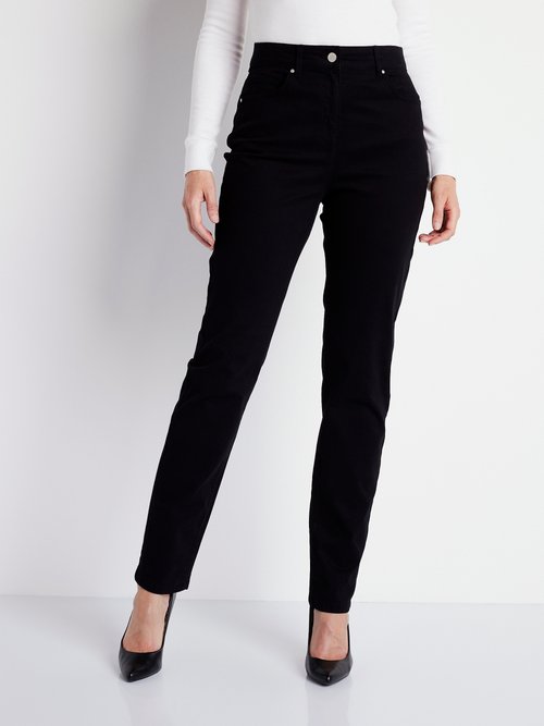 Pantalon droit 5 poches coton stretch Femme Noir NEVILLE FA1