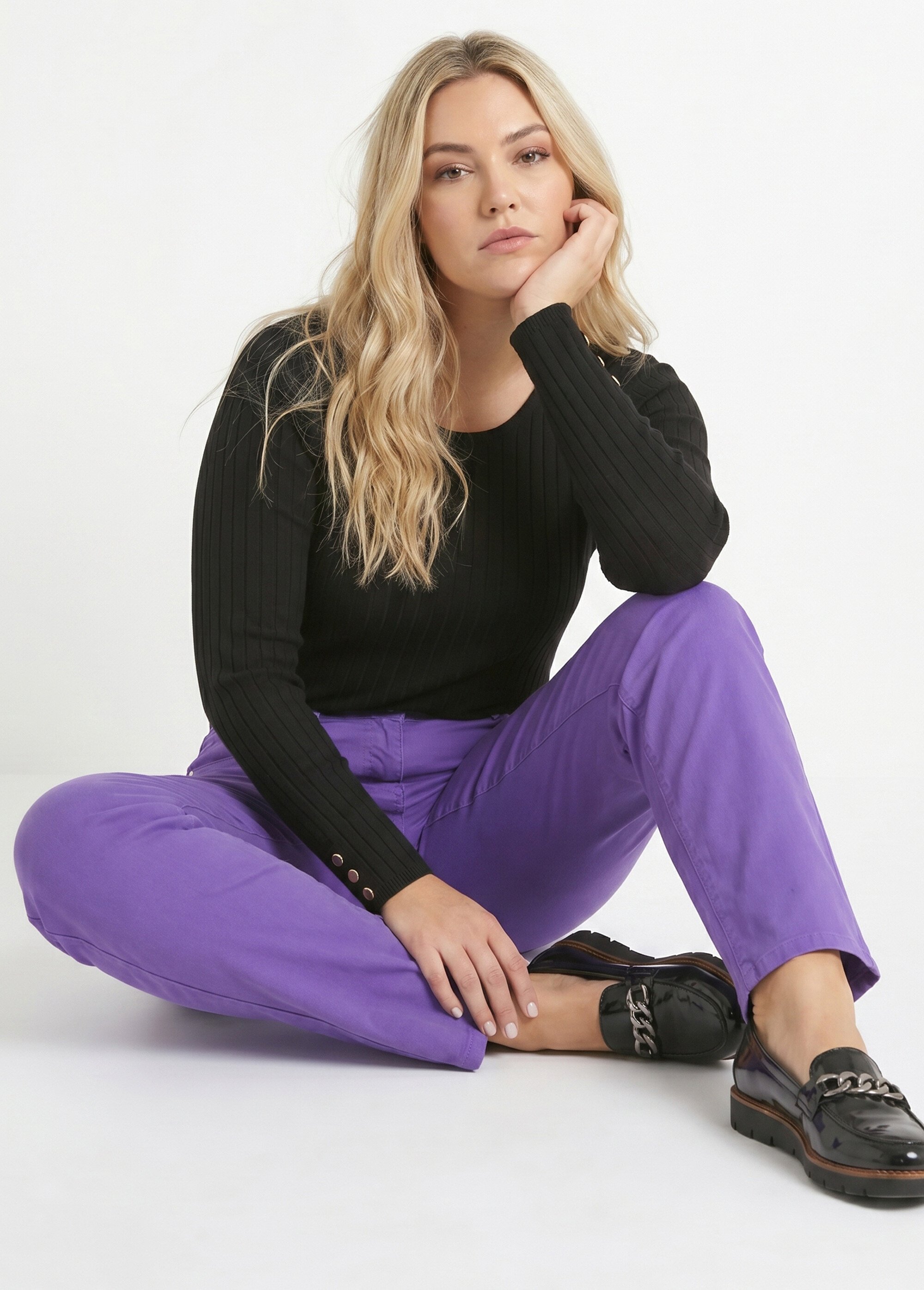 Pantalon droit 5 poches coton stretch