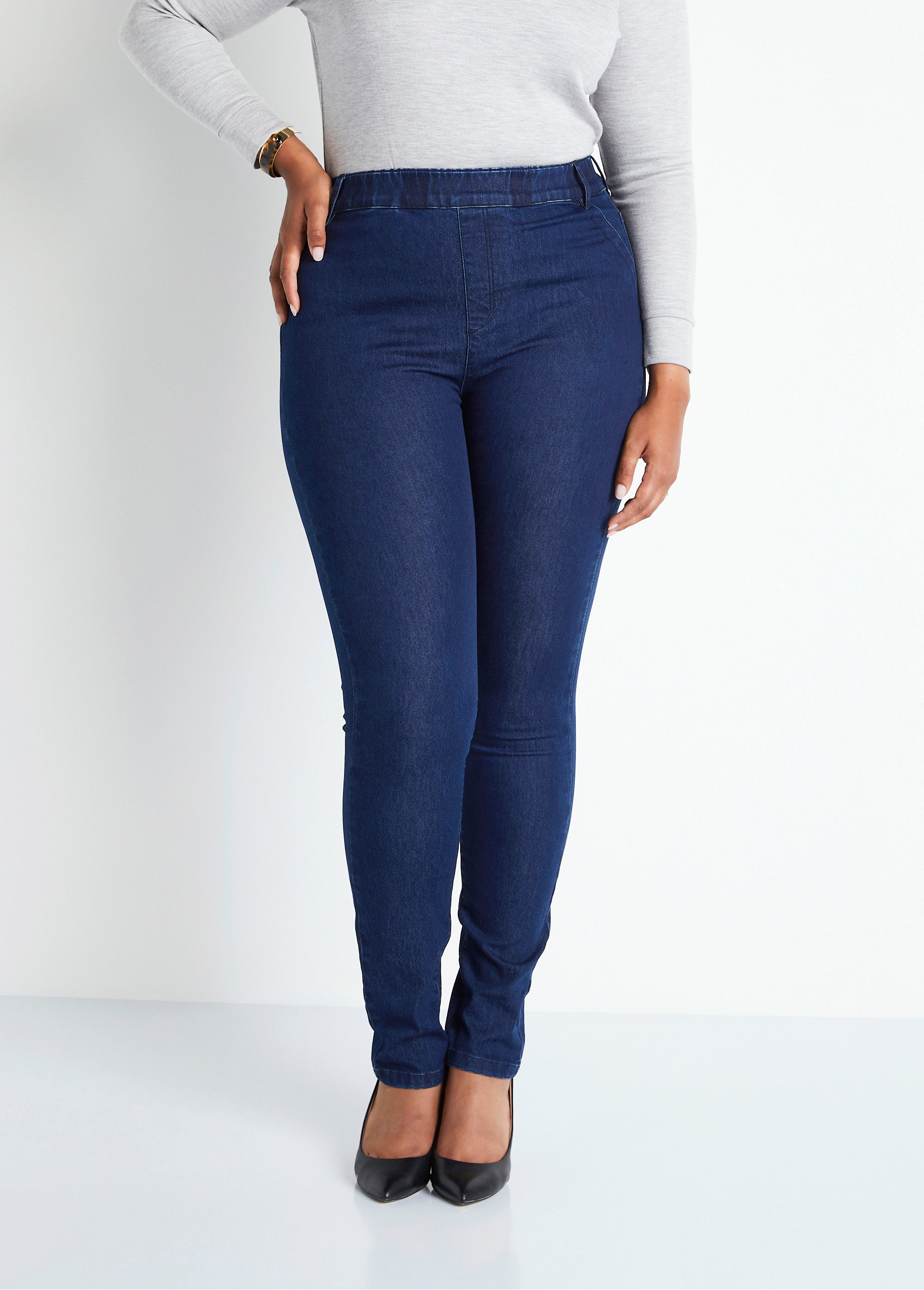 Pantalon jegging ventre plat denim extensible